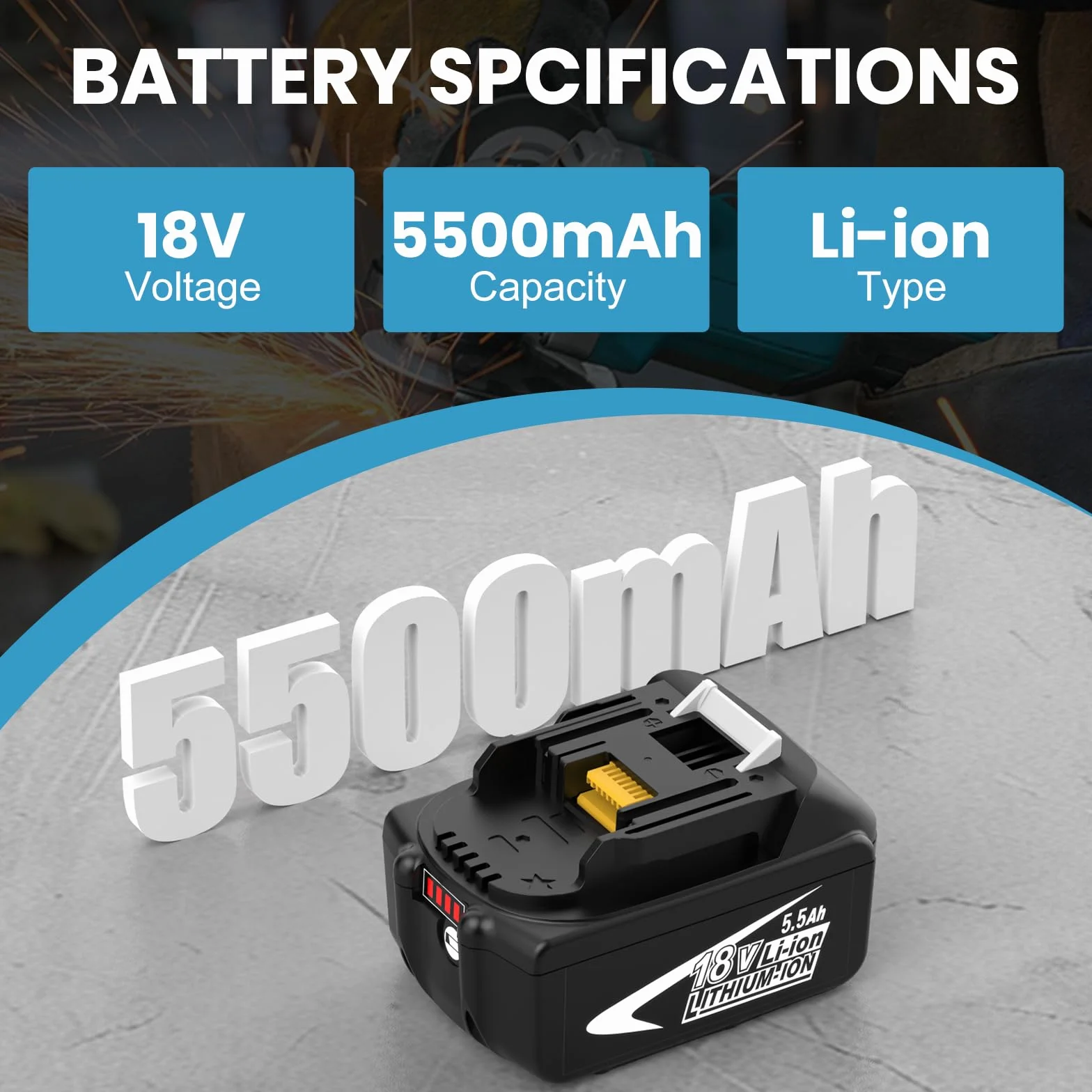 Makita BL1860B Batterie 18V 5.5Ah Chargeur DC18RC pour LXT-400