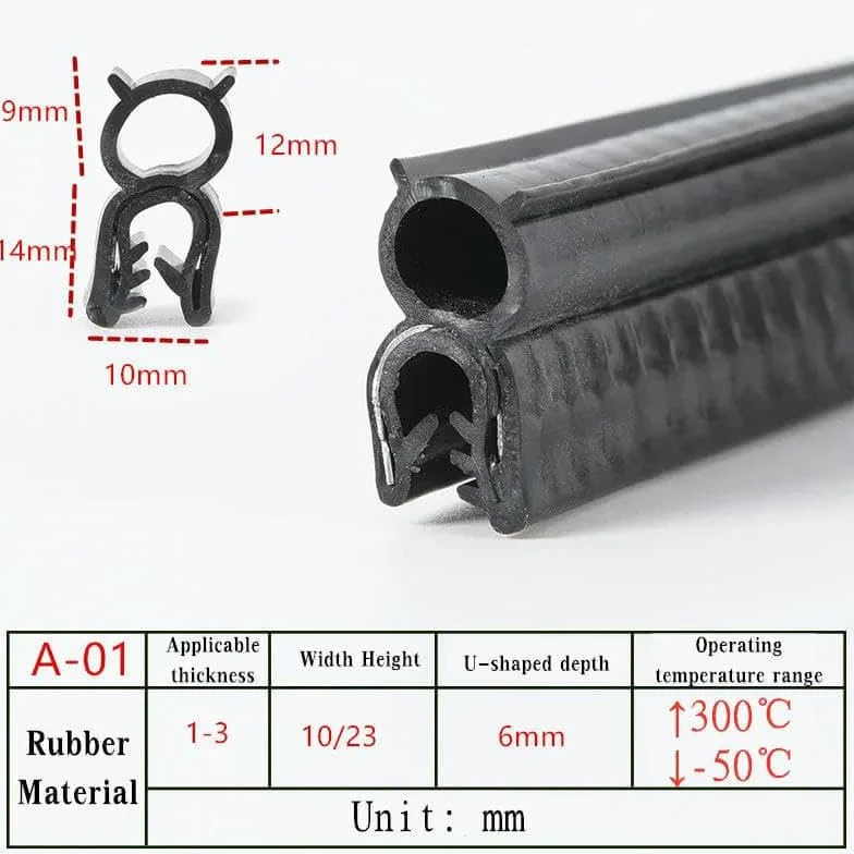 Bandes de protection en caoutchouc EPDM pour capot de voiture SUV 1 m personnalisables J13-1M