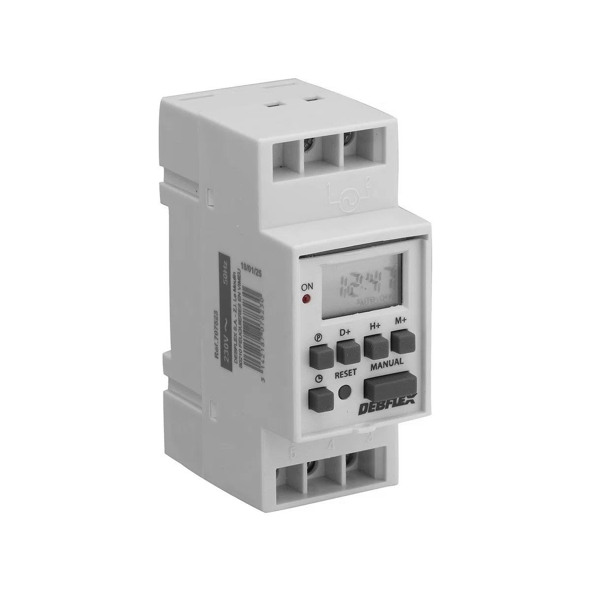 DEBFLEX Horloge Modulaire Digitale Programmable Tableau Electrique Rail DIN Gris