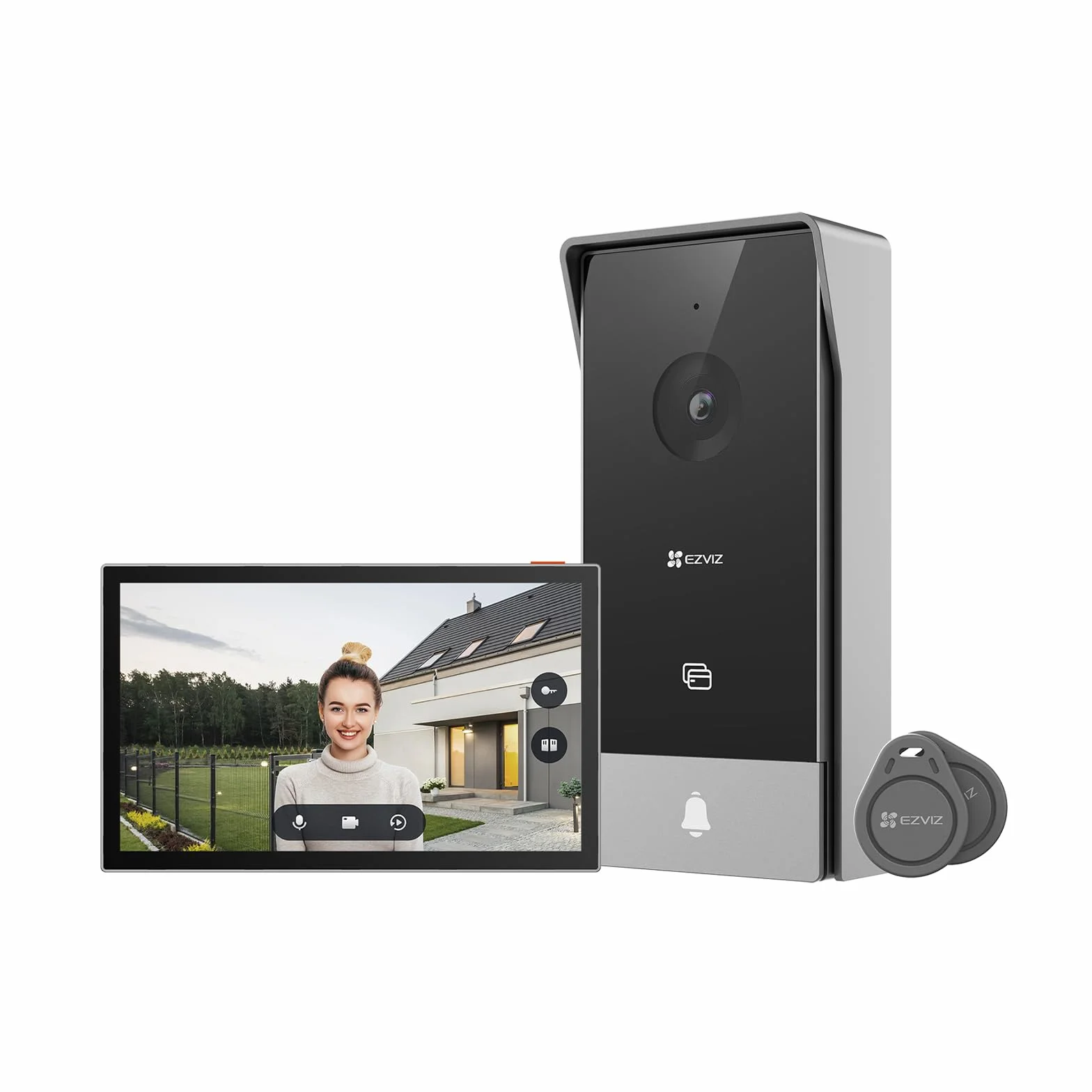 EZVIZ HP5 Interphone Vidéo WiFi 1080P, Moniteur Tactile 7", Sonnette Vidéo 2 Fils, Déverrouillage à Distance, Vision Nocturne