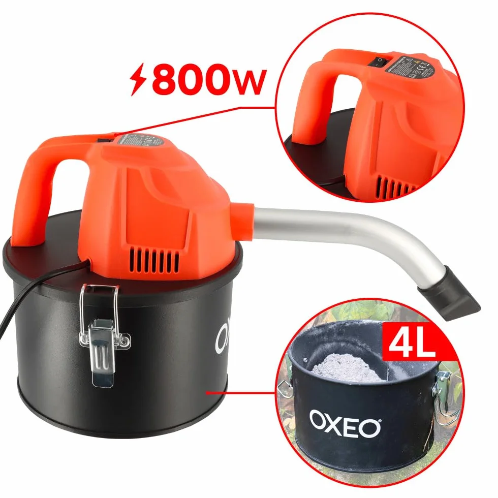 Aspirateur à cendres 800W 4L pour poêle à granulés avec embouts