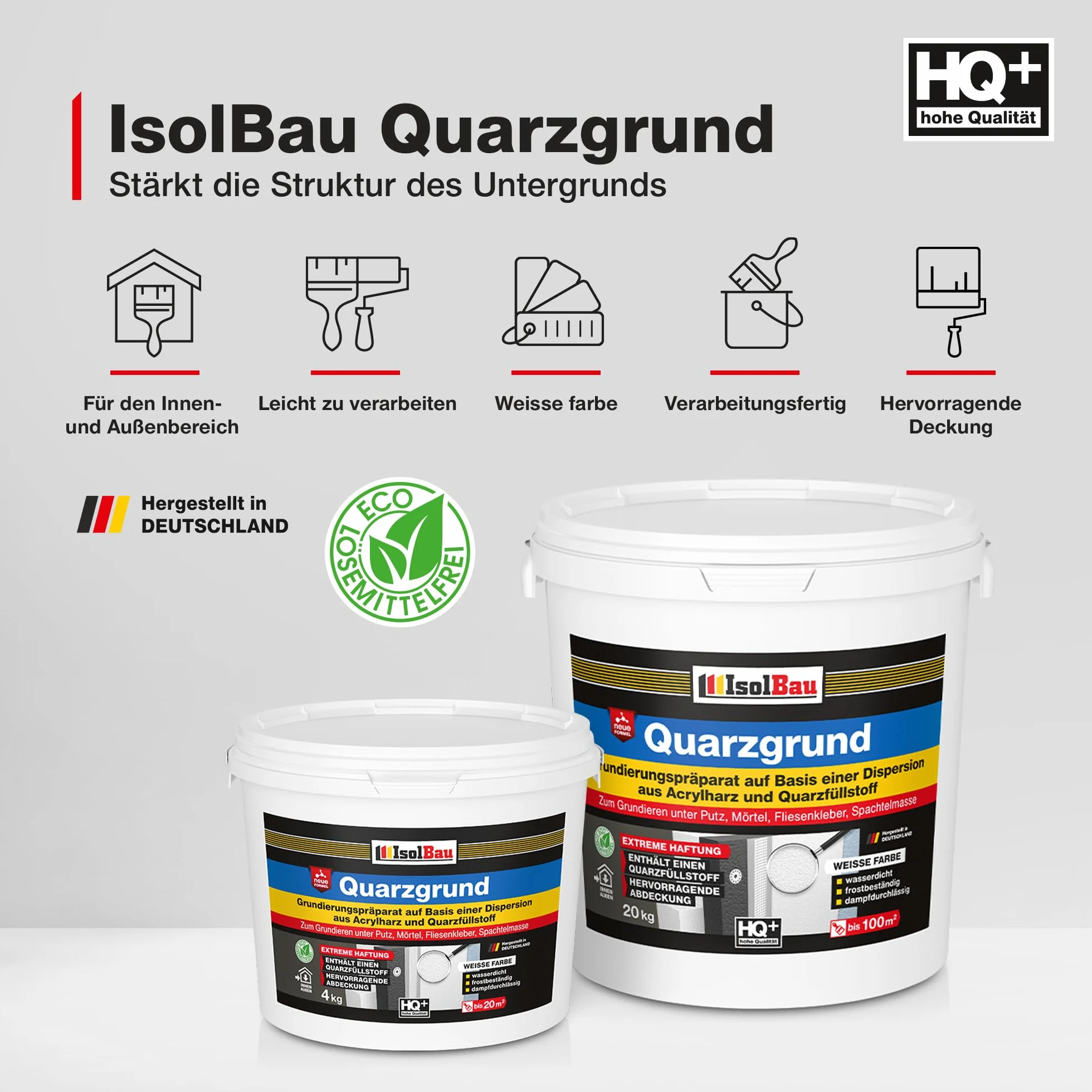 Isolbau Primaire en quartz 15 kg Imperméable résistant au gel intérieur extérieur