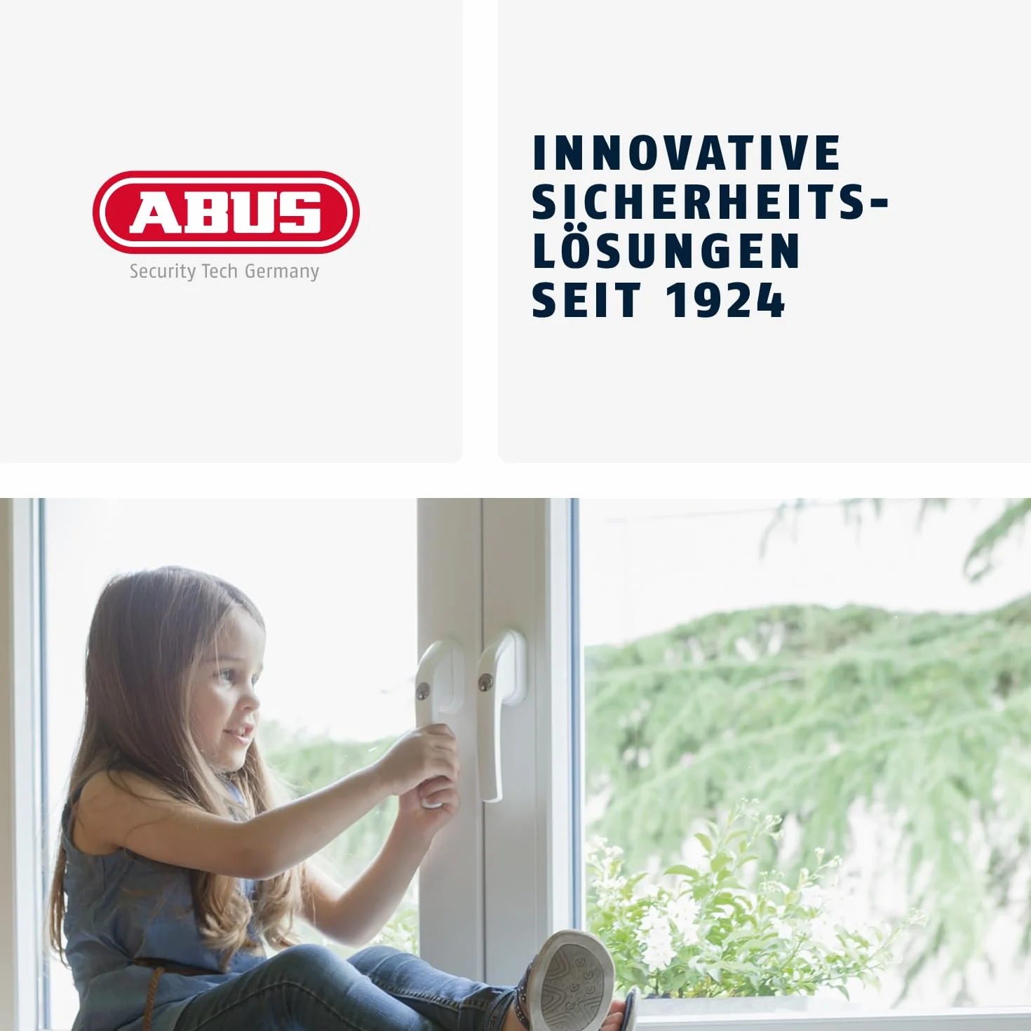 ABUS FG300 Poignée de Fenêtre Verrouillable avec Cylindre Poussoir, Sécurité Niveau 5, Argent