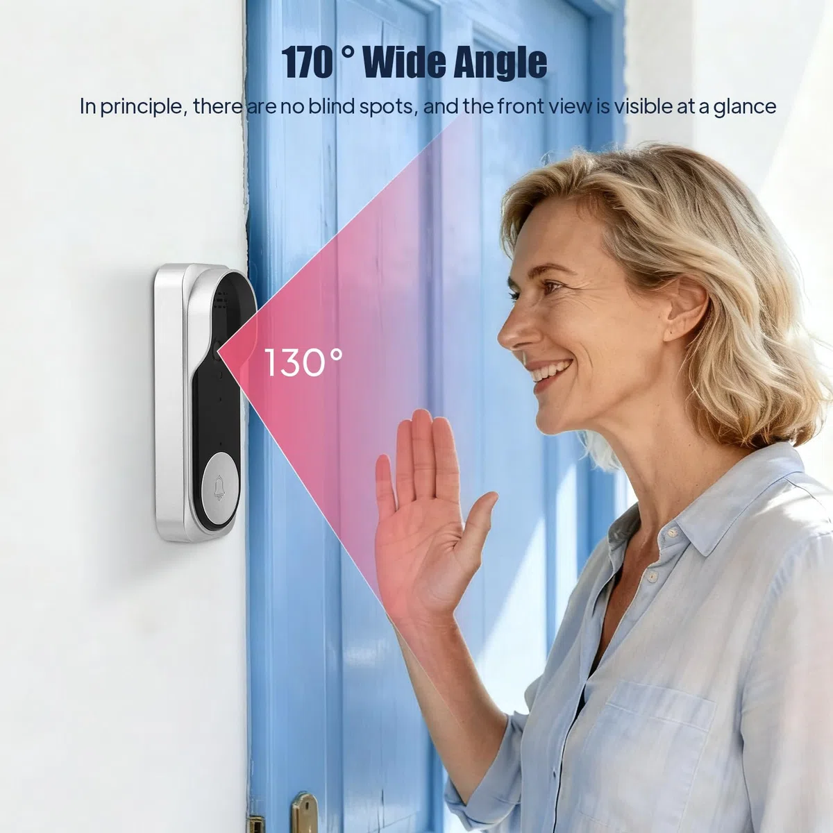 Sonnette sans Fil avec Caméra IP65 1080p, Visiophone Vidéo Extérieur Écran 4.3" Audio Bidirectionnel Vision Nocturne