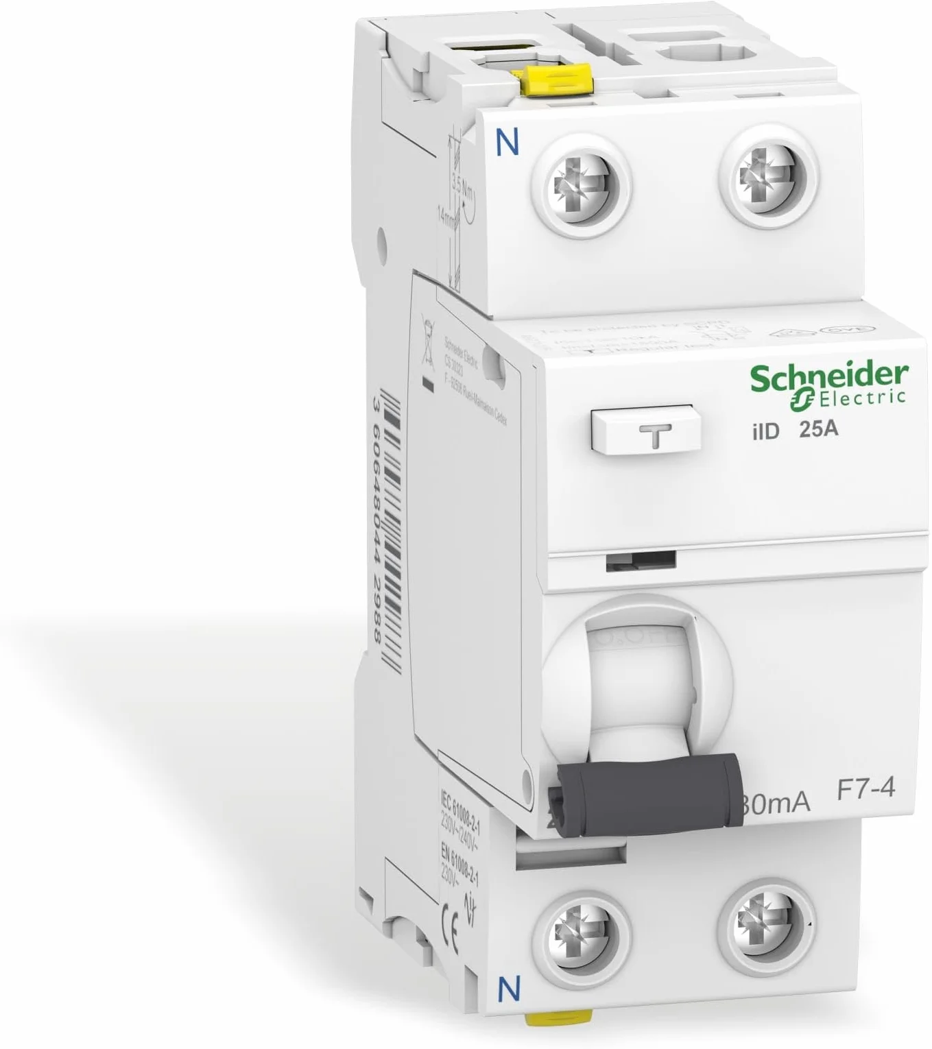 Schneider A9Z21225 Disjoncteur différentiel iID 2P 25A 30mA Type A Blanc