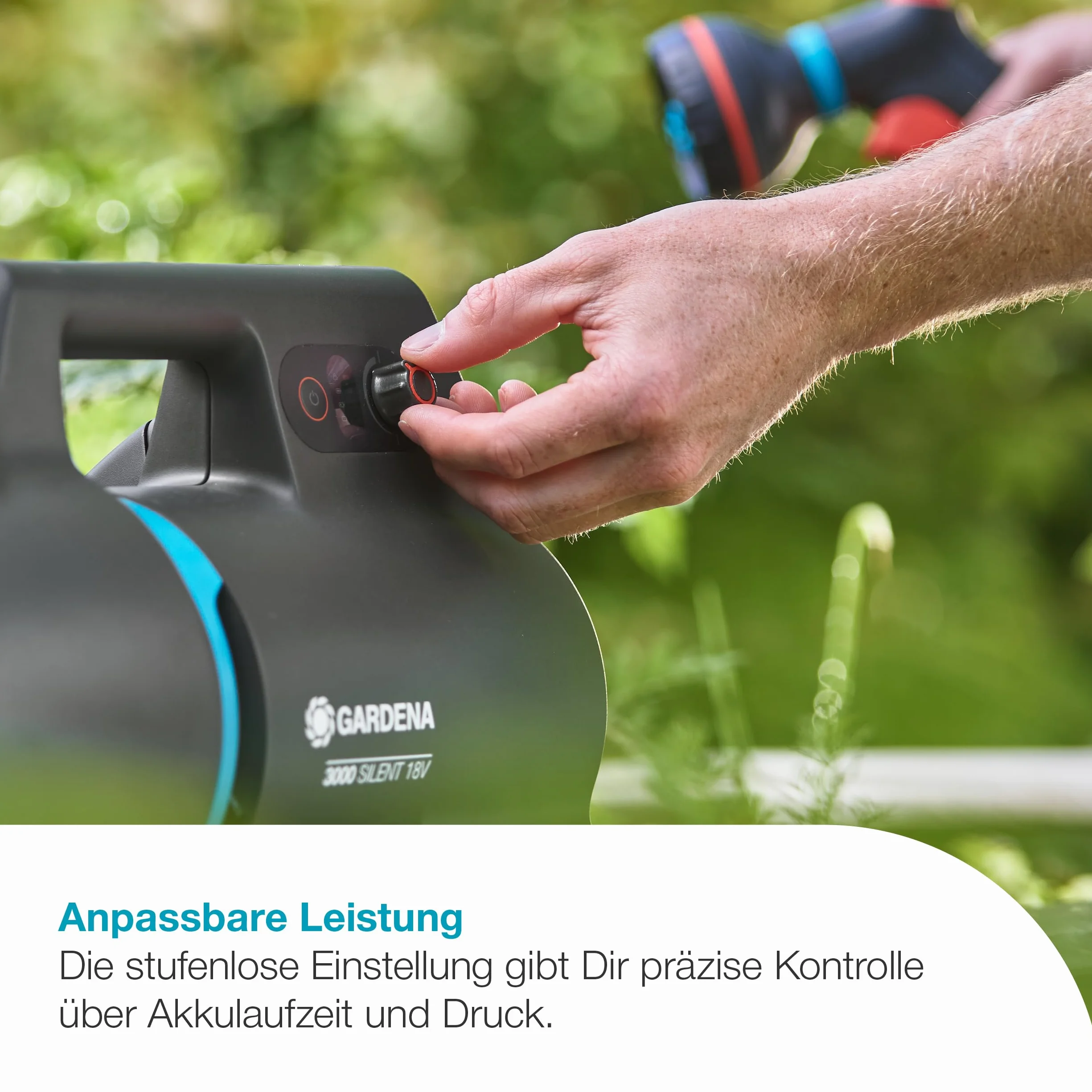 Gardena Pompe de jardin sur batterie 3000 Silent 18V P4A sans chargeur ni batterie