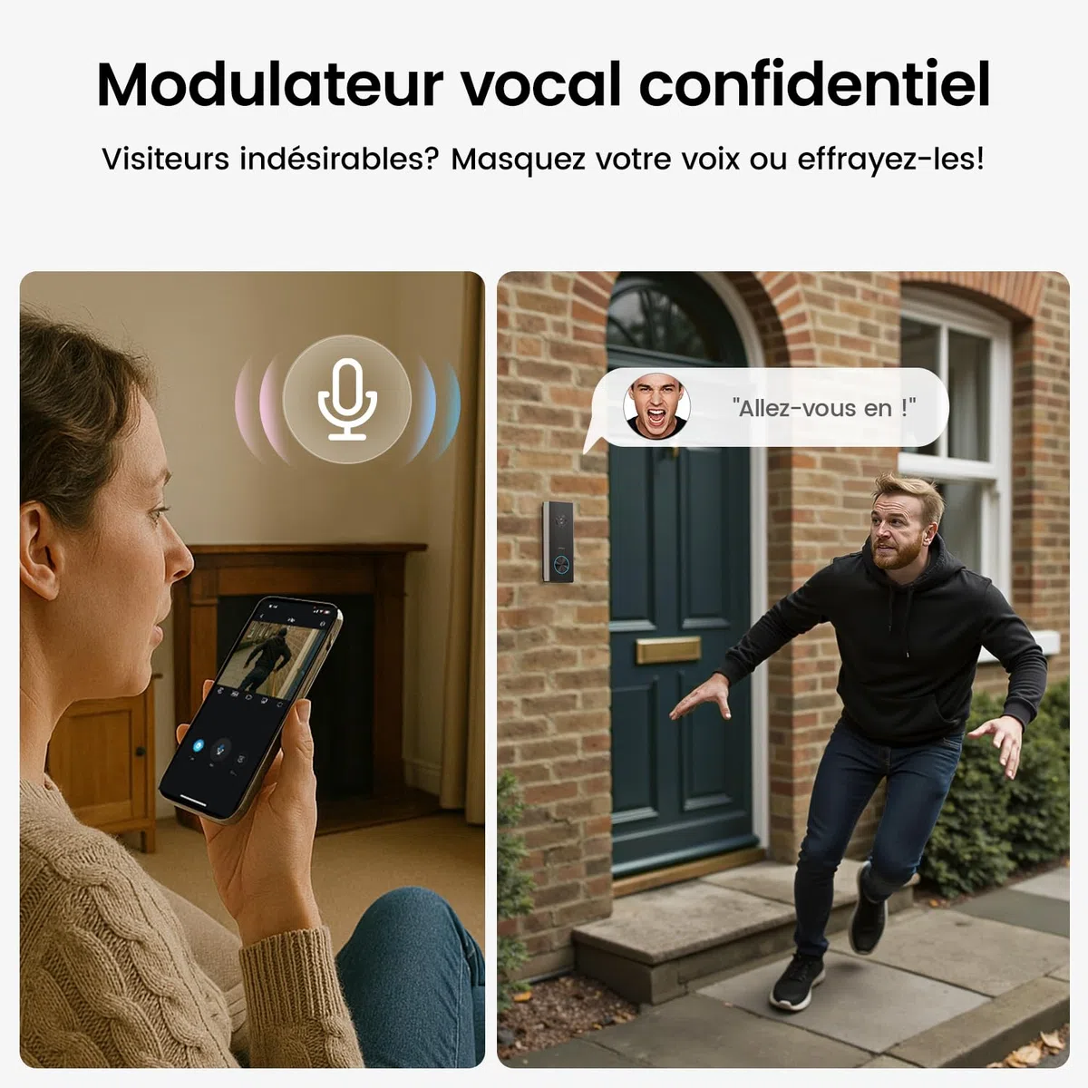 aosu Sonnette sans Fil avec Camera 2K HD 166° WiFi Exterieur Etanche Détection de Personnes Audio Bidirectionnel Alexa Intégré