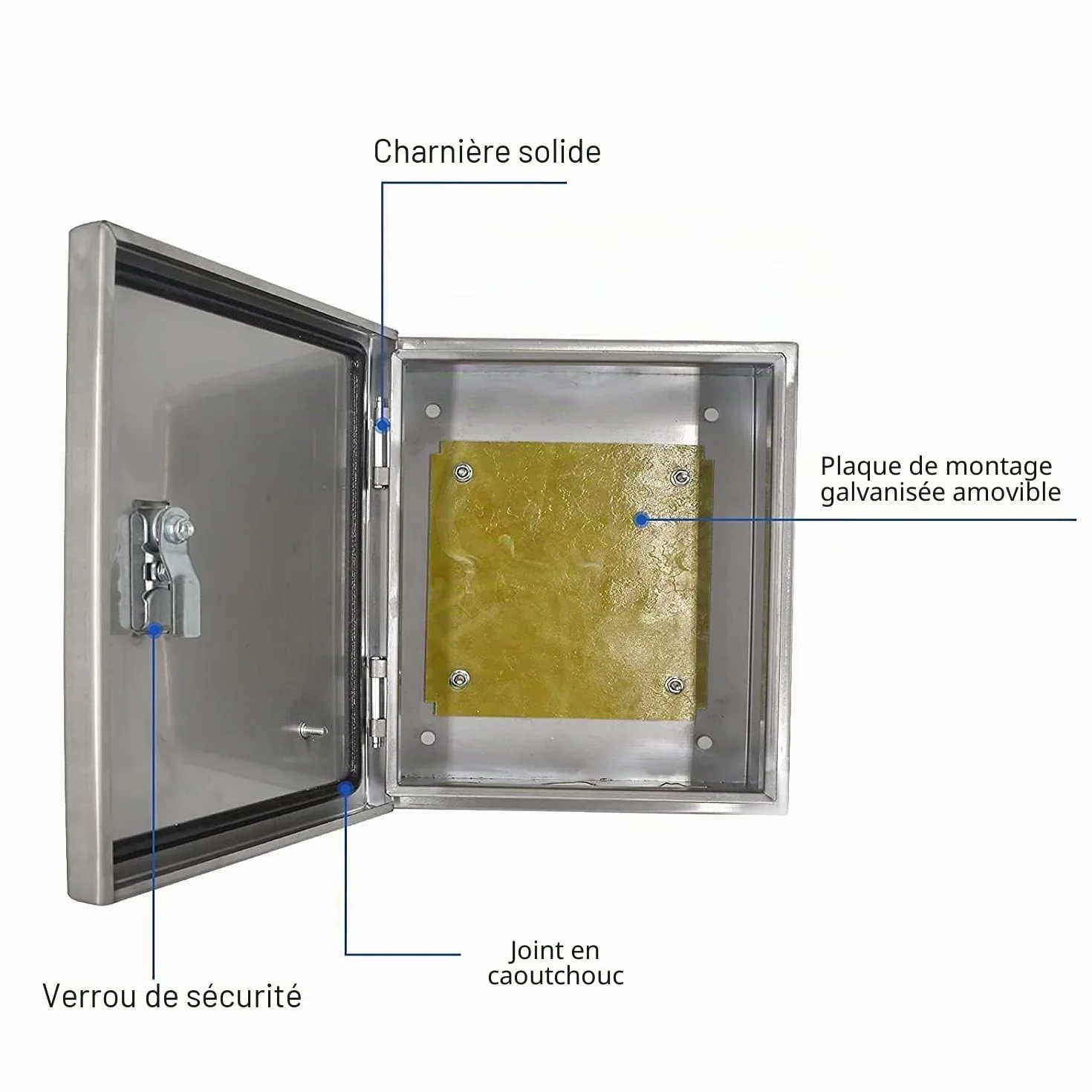 Boîte de Jonction Extérieure Acier Inoxydable Imperméable 40x30x16CM