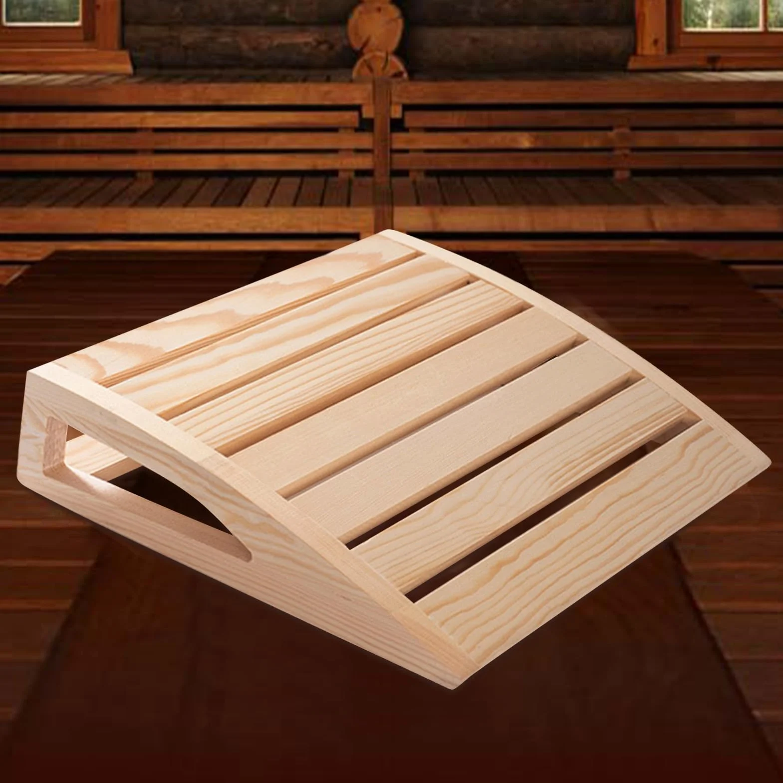 Oreiller Appuie-Tête Bois Sauna Fait Main Ergonomique Détente