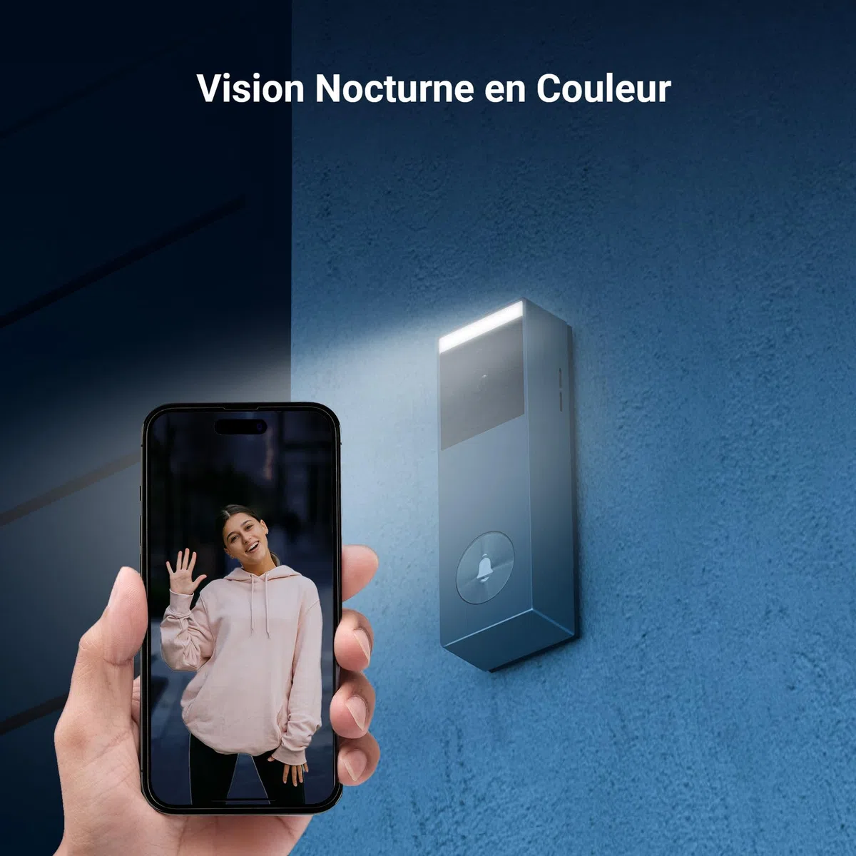 EZVIZ Sonnette Vidéo sans Fil 2K Extérieur Panneau Solaire Batterie Vision Nocturne Couleur Détection de Personnes CP3 Pro CH1 Kit