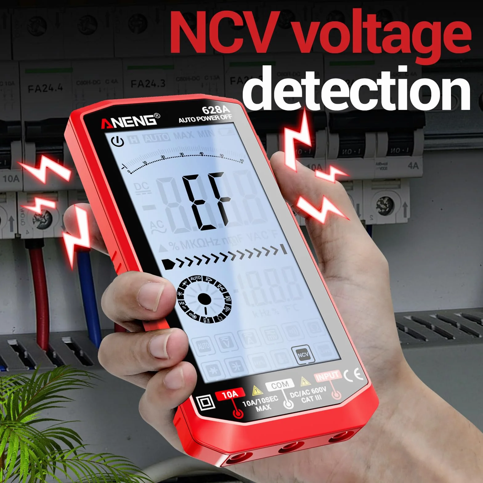 ANENG Multimètre Numérique Rechargeable 6000 Points Mesure Tension AC/DC Courant Résistance Capacité Température Hertz NCV Diode Continuité