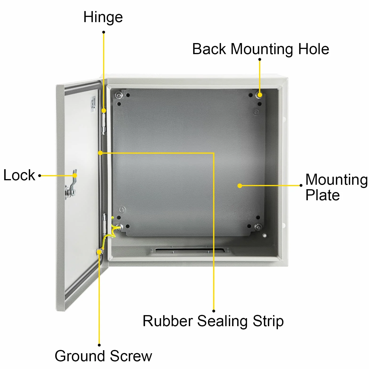 VEVOR Boîtier en acier au carbone NEMA 4X IP66 40x40x15 cm Armoire électrique étanche