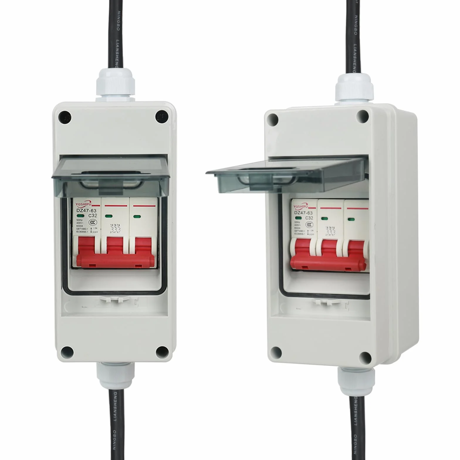 Adaptateur CEE 63 A 400 V vers 32 A 400 V IP44 Courant fort Câble H07RN-F 5G6