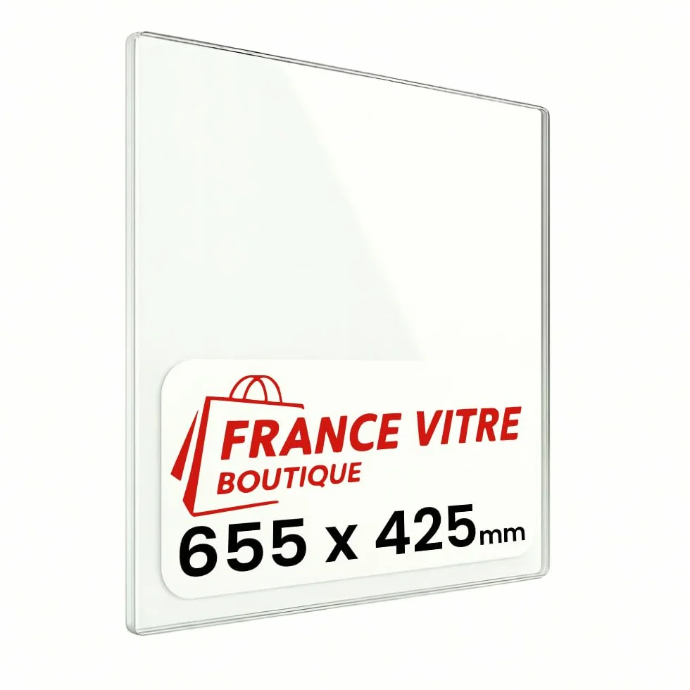 Vitre d’Insert pour cheminée et poêle à Bois 655 x 425 x 4 mm Haute température jusqu'à 800°C