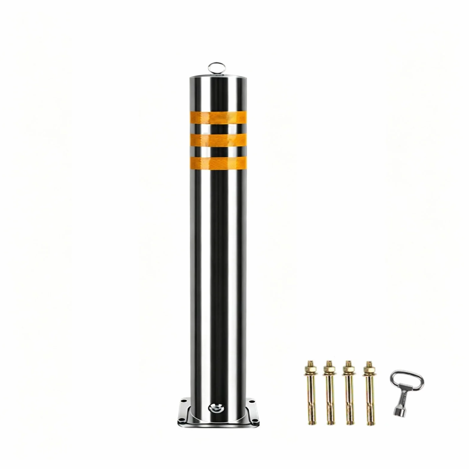 NEONMAN Arceau de Sécurité Amovible en Acier Inoxydable avec Bande Réfléchissante pour Stationnement – 11.4x60cm