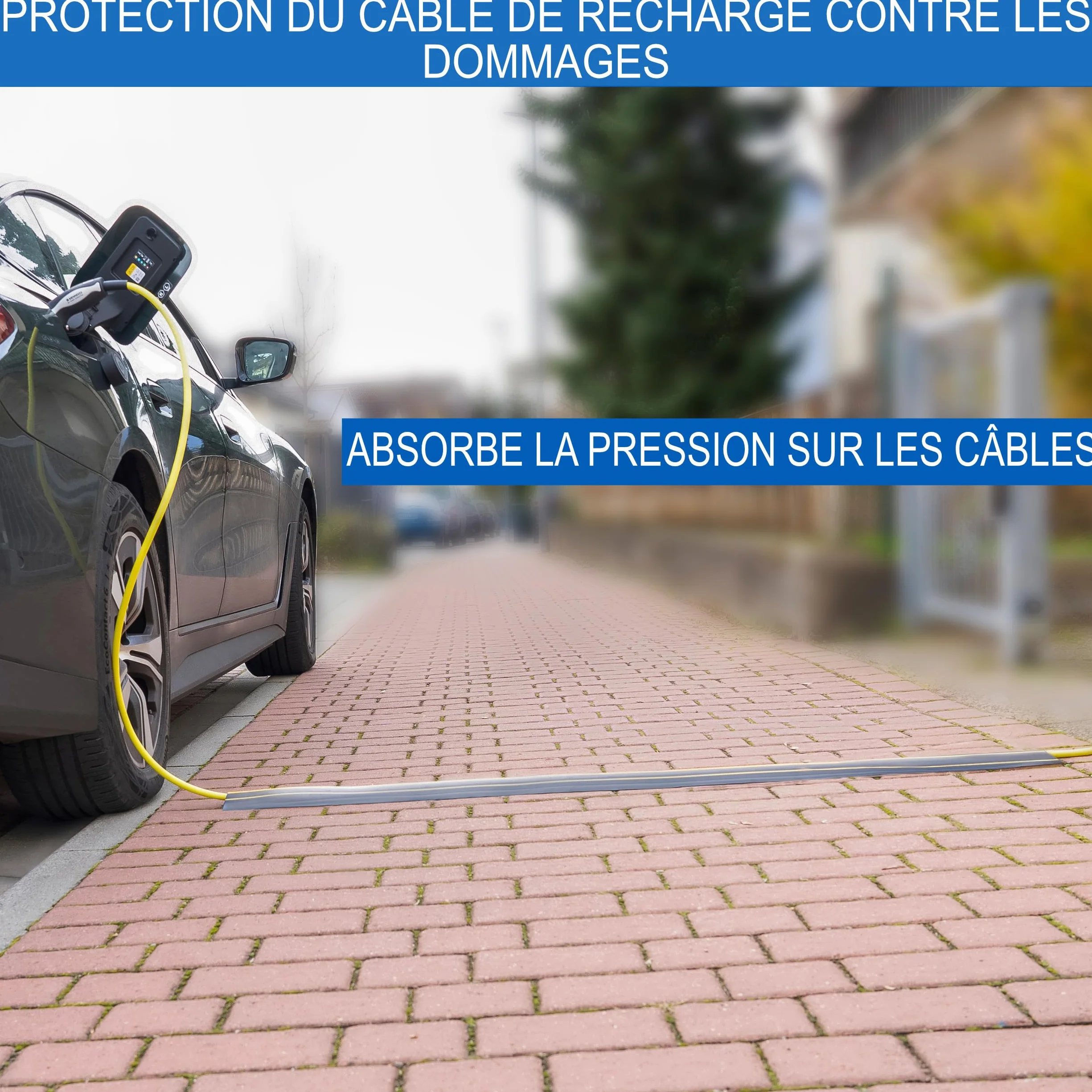 Passe-câble 2,5m Type 2 pour câble de chargement voiture électrique extérieur robuste
