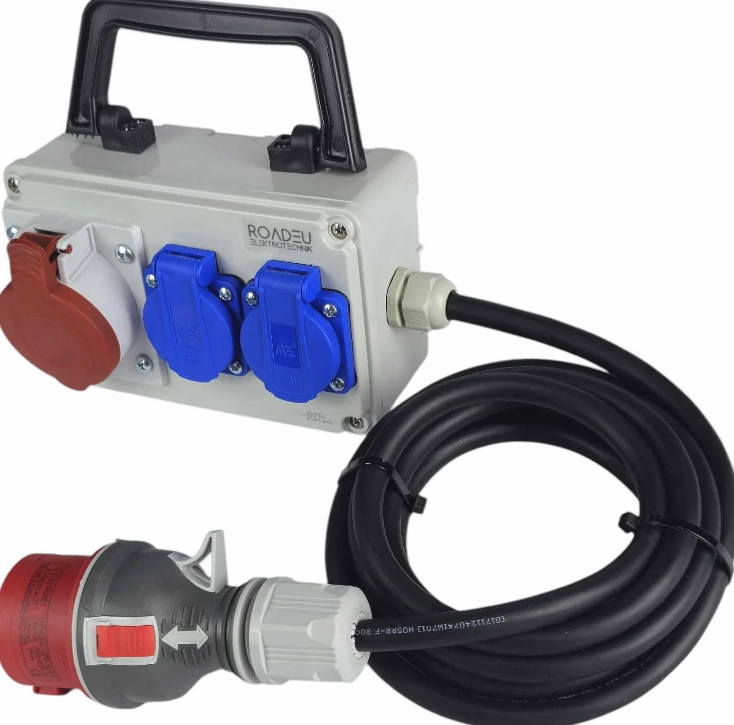 RoadEu Distributeur d'électricité CEE 16A 2 prise 230V Rallonge 15 mètres