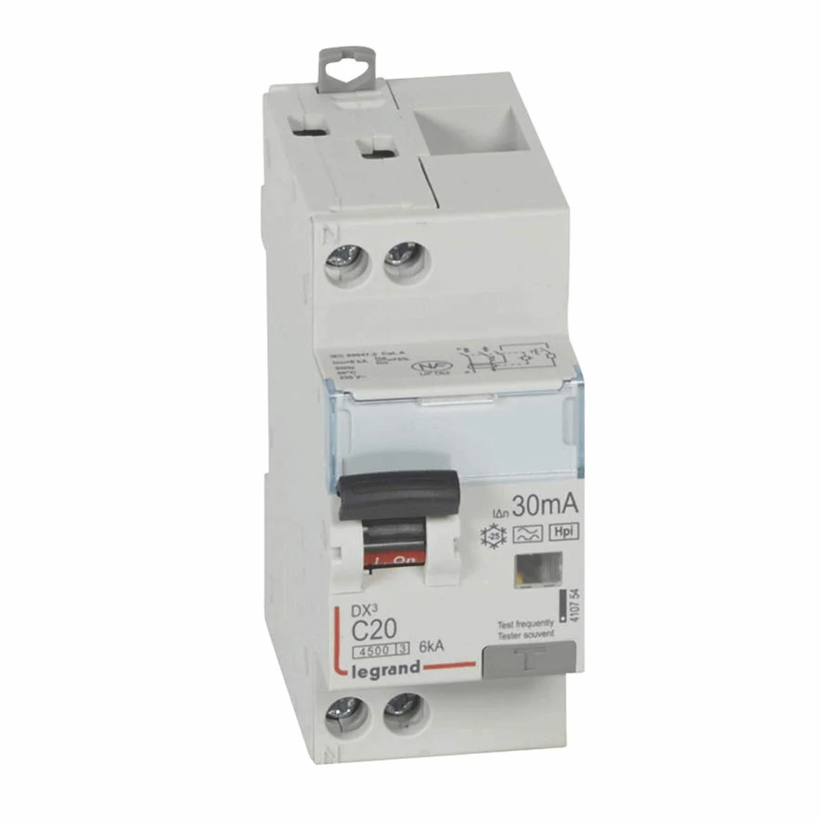 Legrand DX³4500 Disjoncteur différentiel 20A type F 30mA courbe C 1P+N