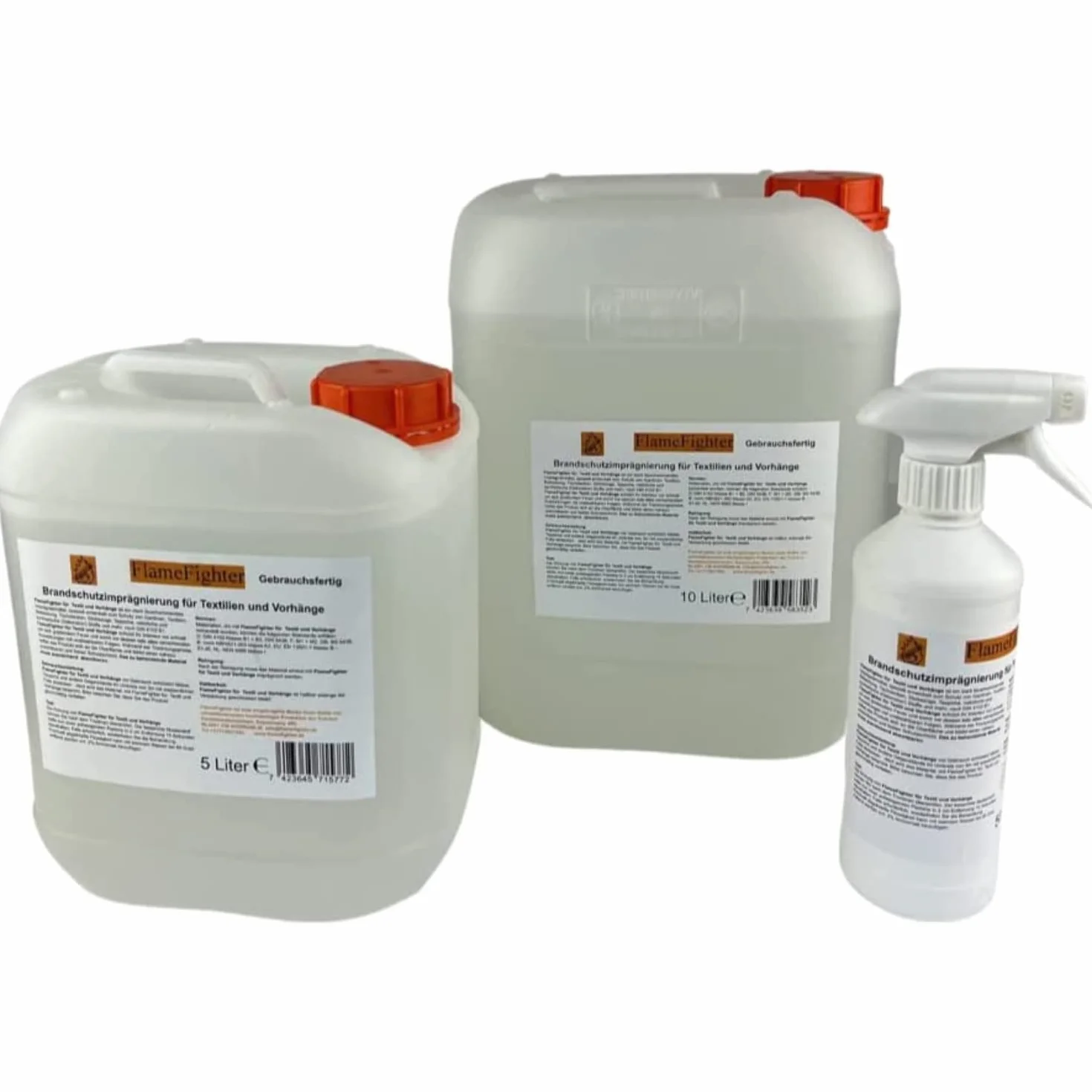 FlameFighter Imprégnation Ignifuge 5 litres Textiles Rideaux Protection Incendie DIN 4102 B1