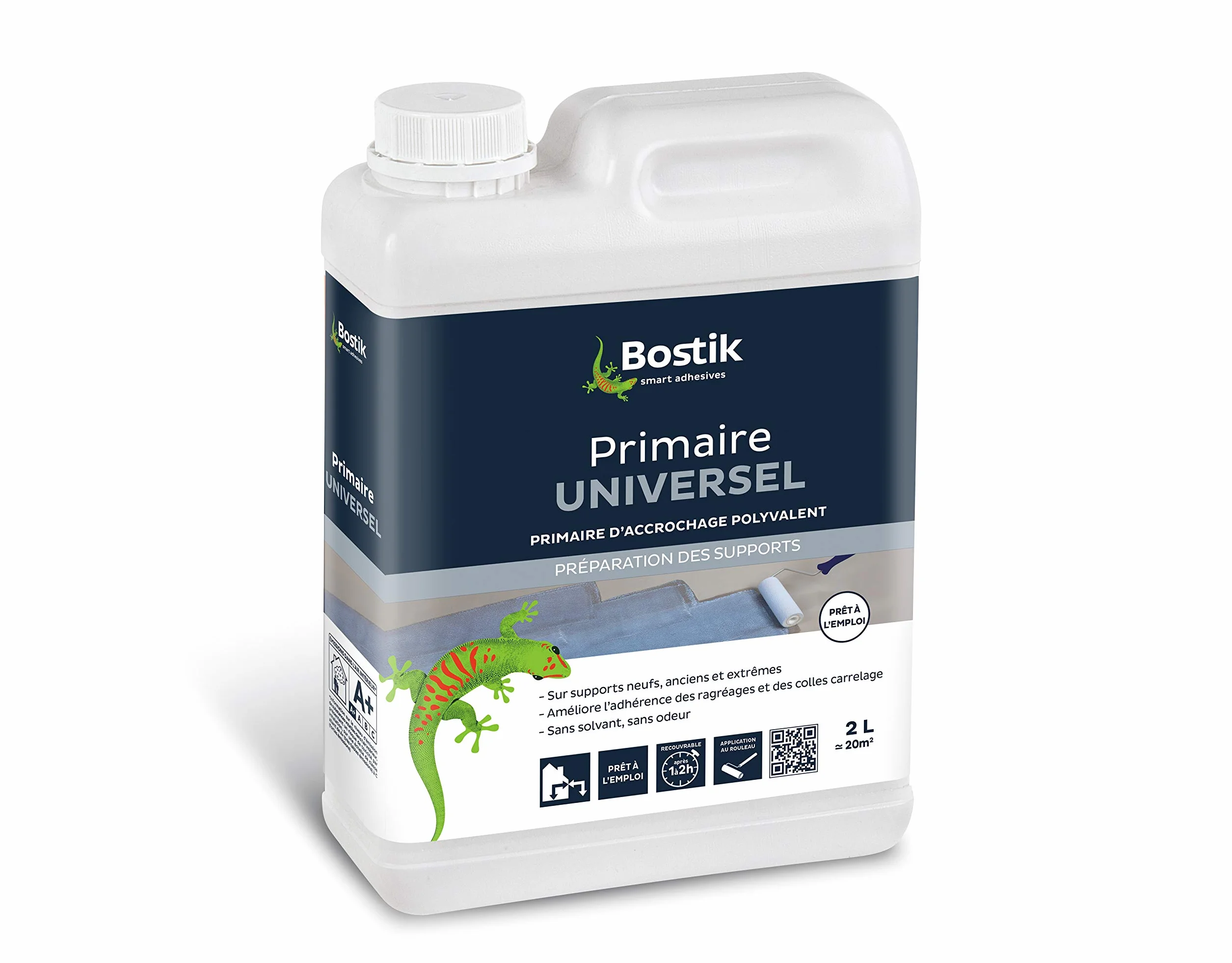 Bostik Primaire d'Accrochage Universel Intérieur Extérieur Sol Mur Bidon 2L