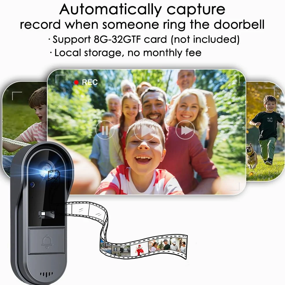 TKMARS Sonnette sans Fil avec Caméra 1080P Étanche IP67, Visiophone Vidéo Extérieur Écran 4.3"