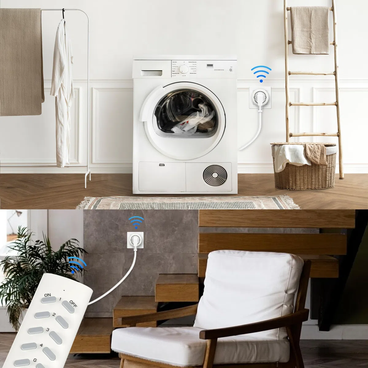 Prise Connectée sans fil 2300W 30m avec 2 Télécommandes, Certifié TÜV Süd
