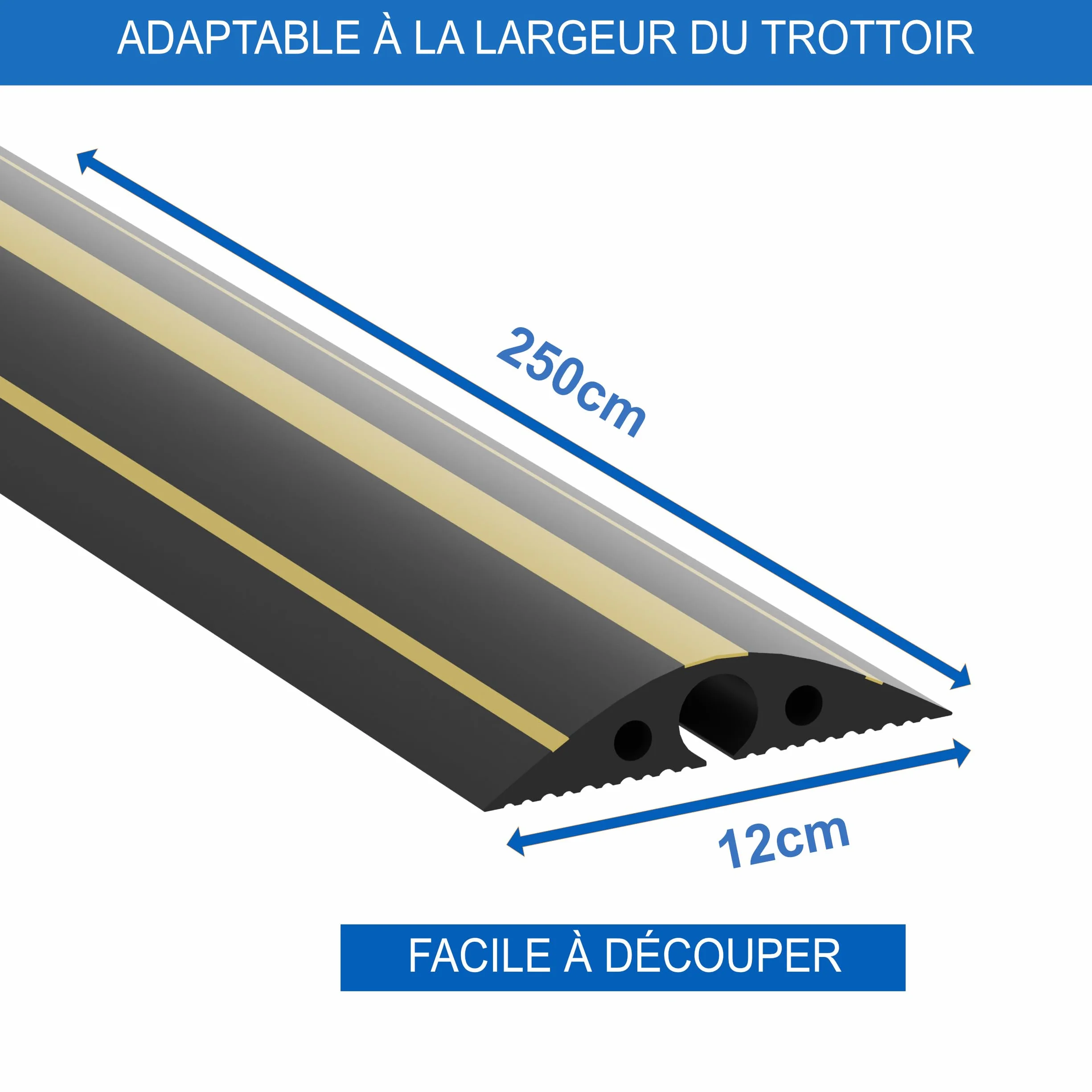 Passe-câble 2,5m Type 2 pour câble de chargement voiture électrique extérieur robuste