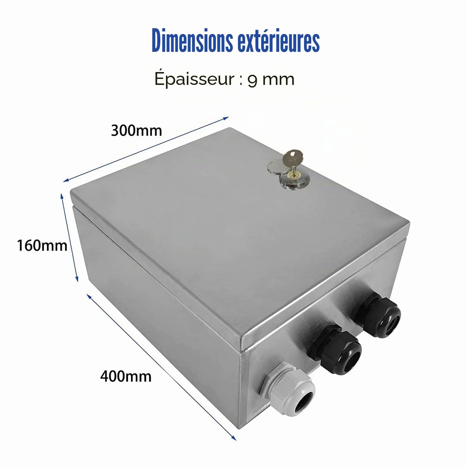 Boîte de Jonction Extérieure Acier Inoxydable Imperméable 40x30x16CM