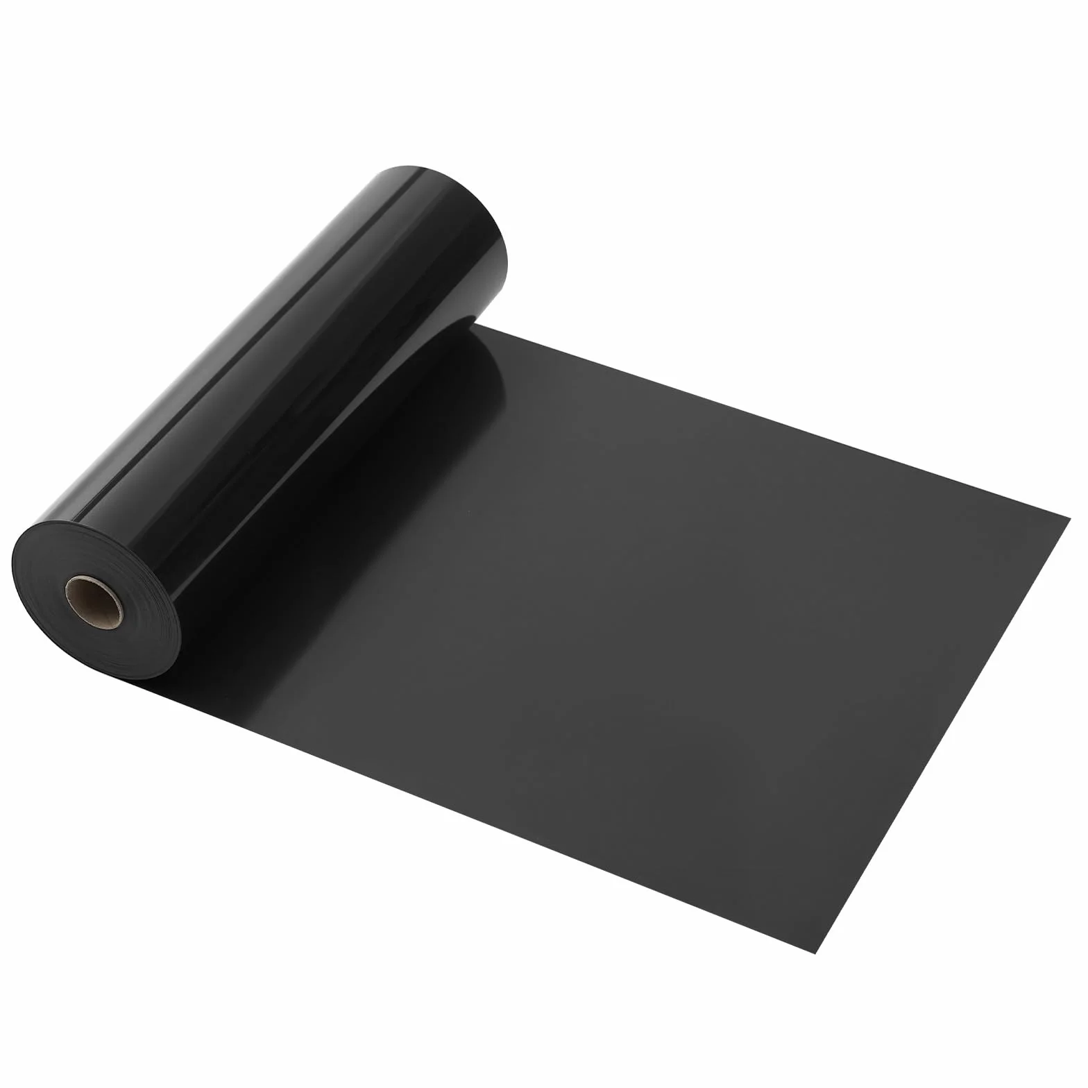 VEVOR Rouleau Vinyle Thermocollant Noir Brillant 30,48x2133,6 cm, Flex HTV Forte Adhérence pour Machine de Découpe