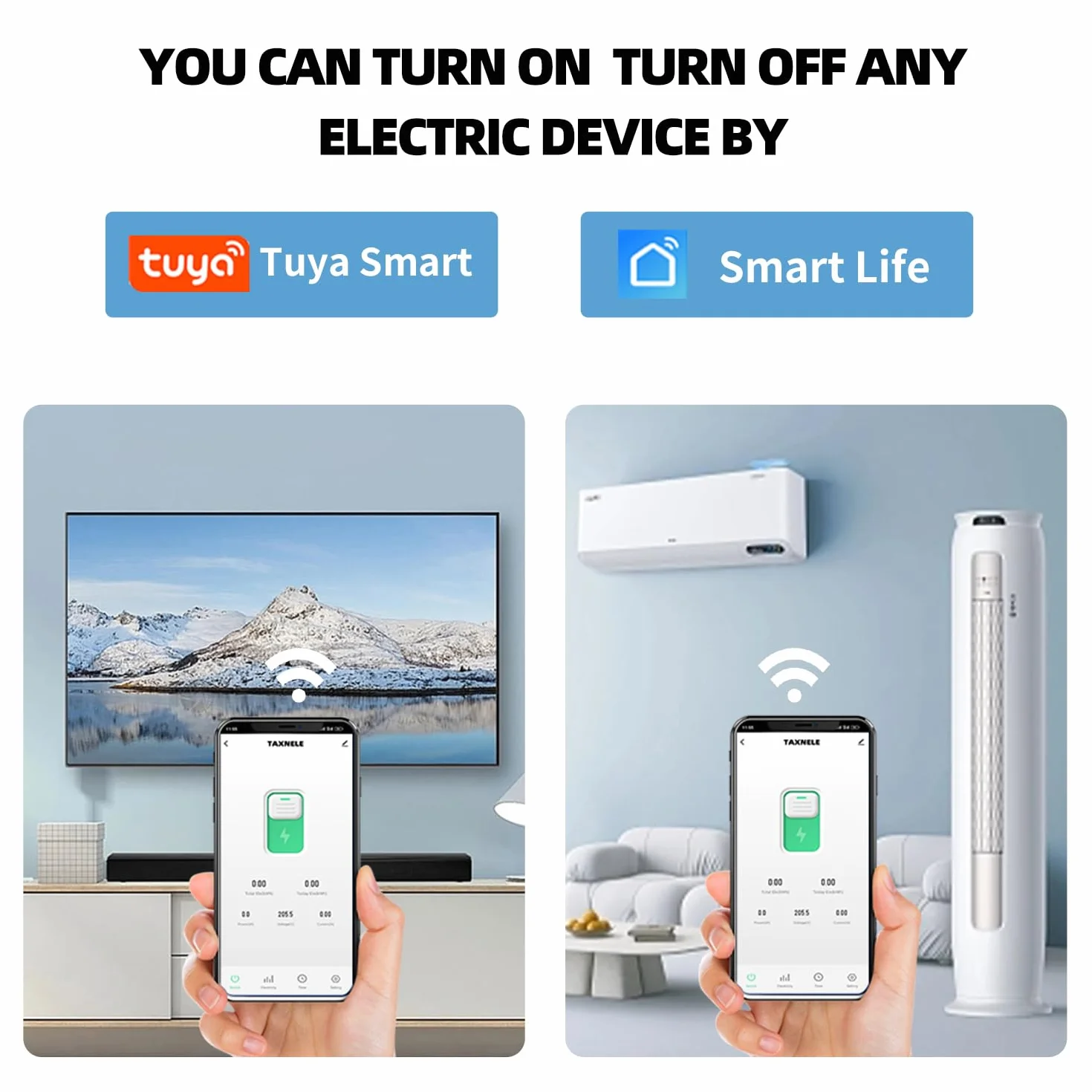 Disjoncteur intelligent TUYA WIFI 1P 230V 63A Compteur d'énergie KWh Rail DIN Smart Life