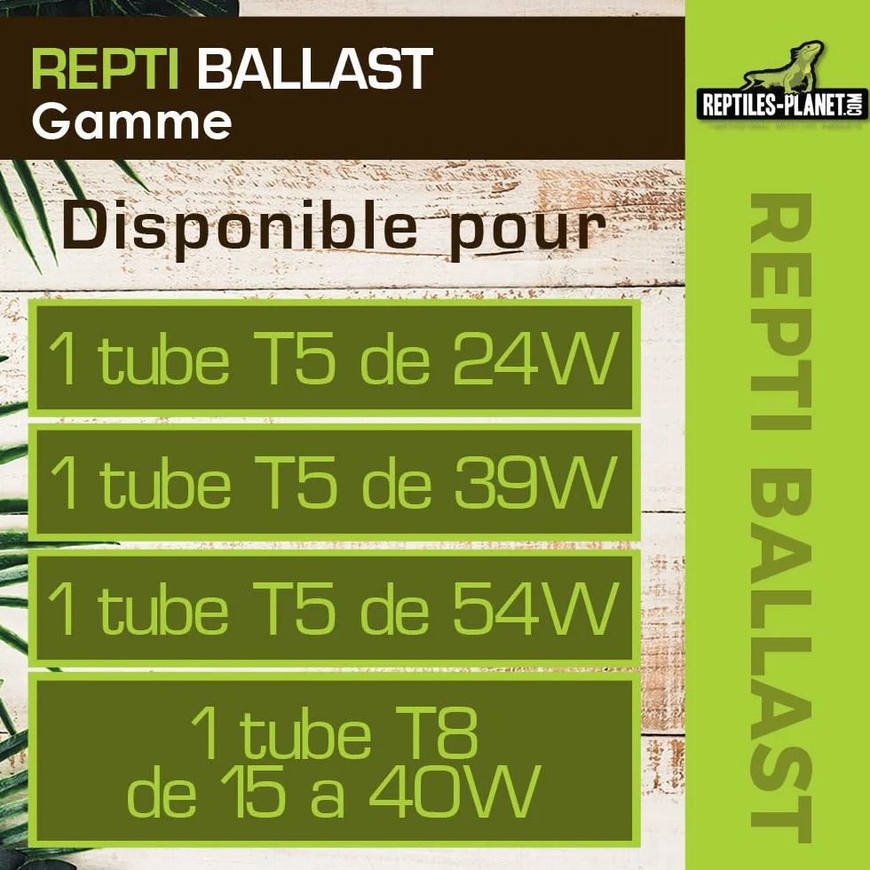 Reptiles Planet Repti Ballast Tube Fluorescent T8 15-40 W Noir
