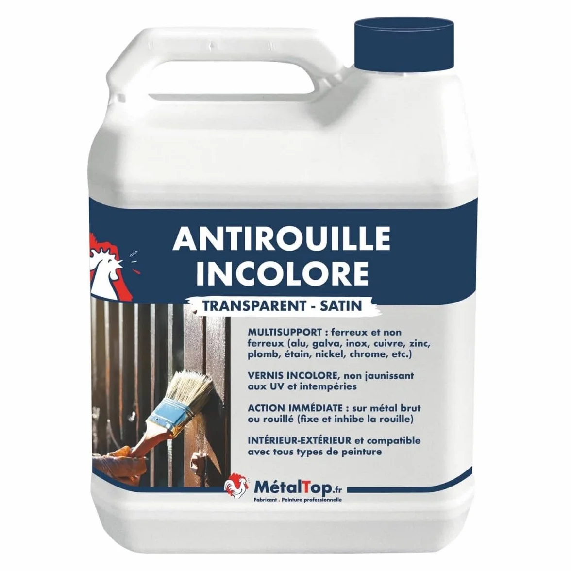 Metaltop Antirouille Incolore 1 L Protection transparente contre la rouille pour métaux