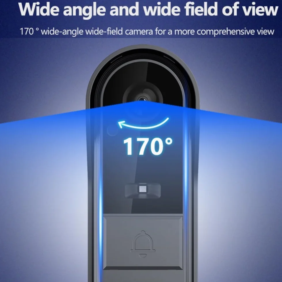 Sonnette sans Fil avec Caméra 1080P Interphone Vidéo Extérieur Étanche Visiophone Écran IPS 4.3 Pouces Bluetooth Audio Bidirectionnel Vision Nocturne sans Abonnement WiFi