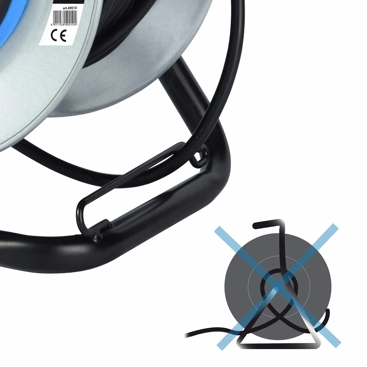 Electraline Enrouleur Electrique professionnel Métal 4 prises IP44 étanche chantier
