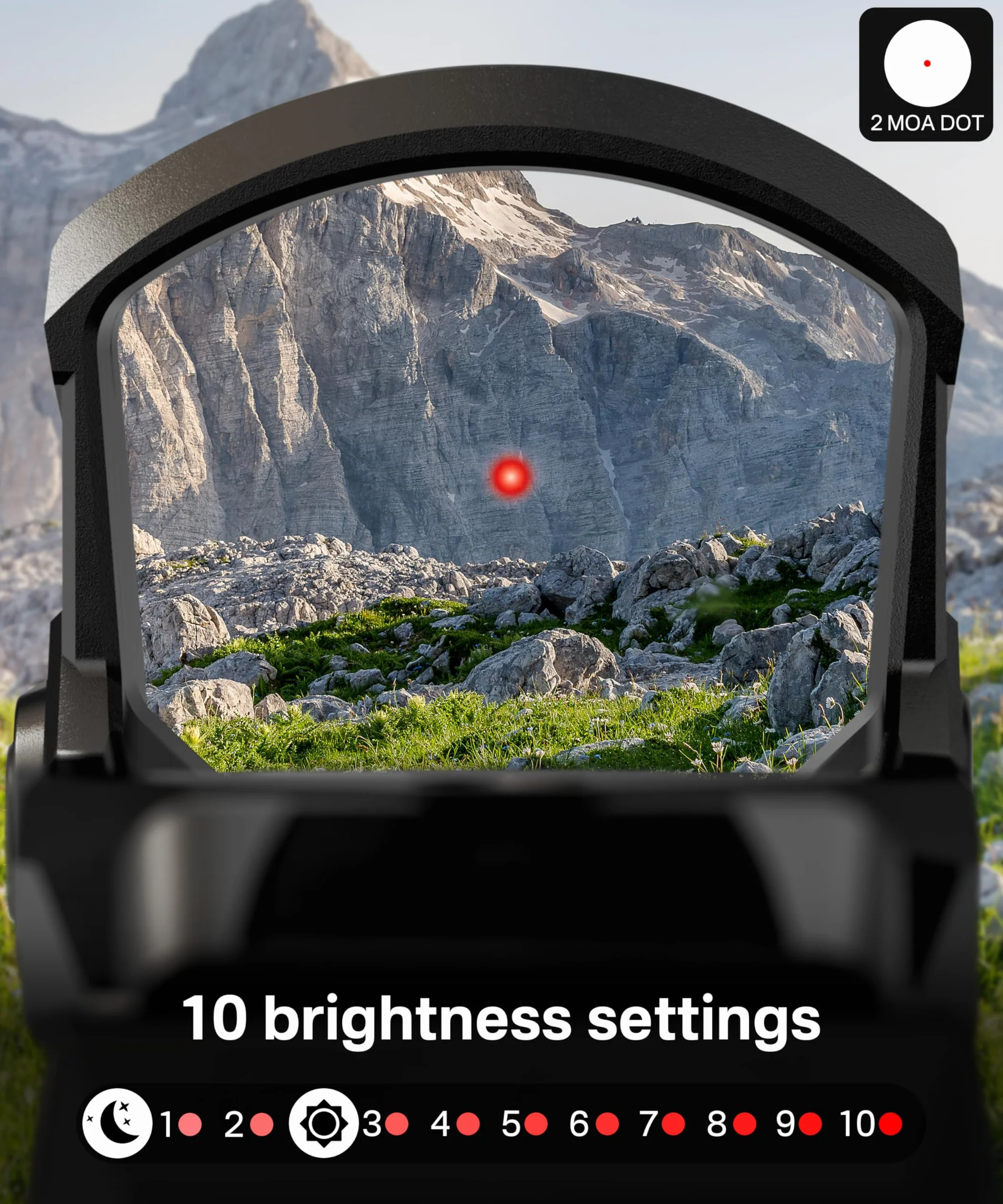 HAWKWAY Solaire Interrupteur à LED Rouge sans Parallaxe