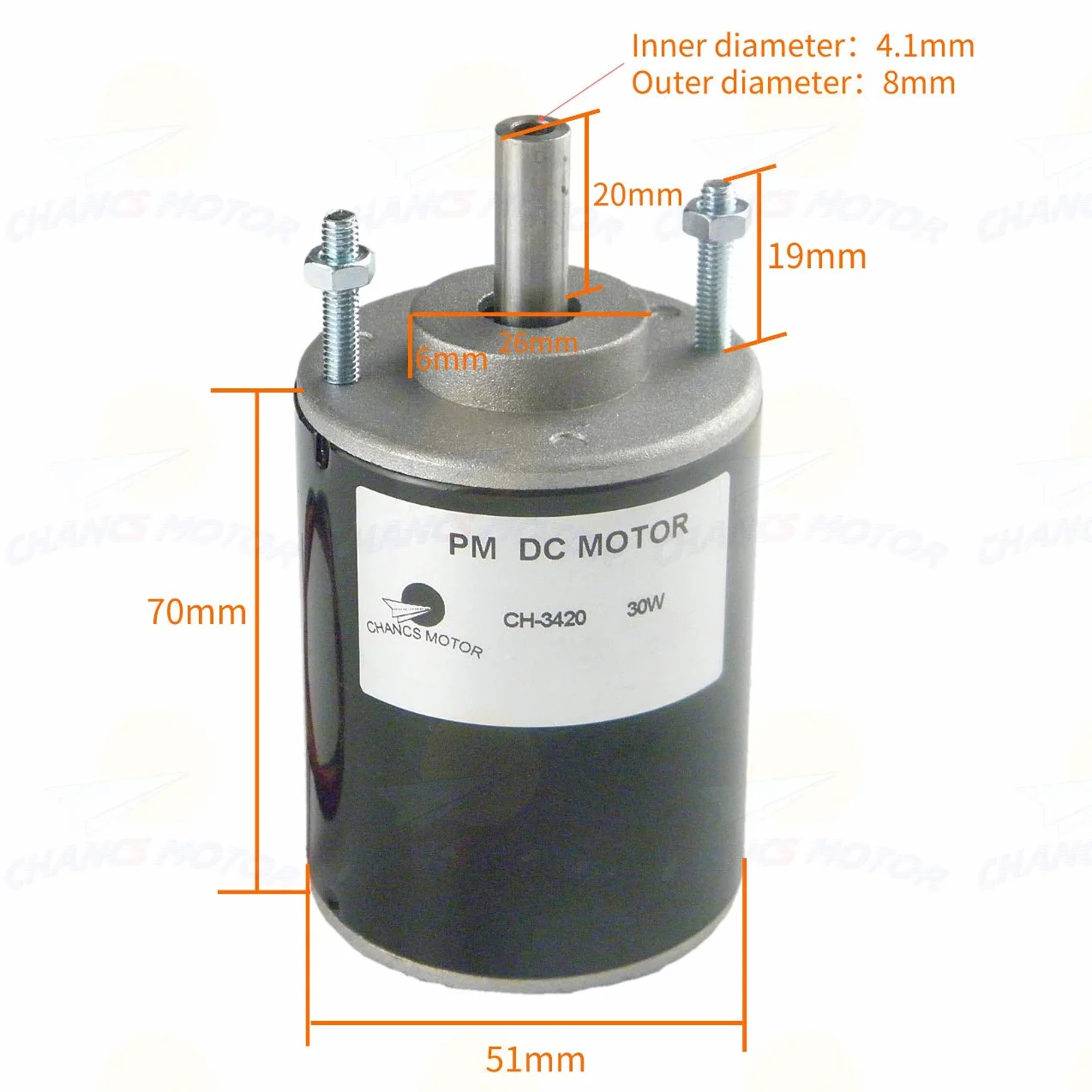 CHANCS CH-3420 Mini moteur électrique 12V DC 3500RPM arbre creux pour générateur DIY