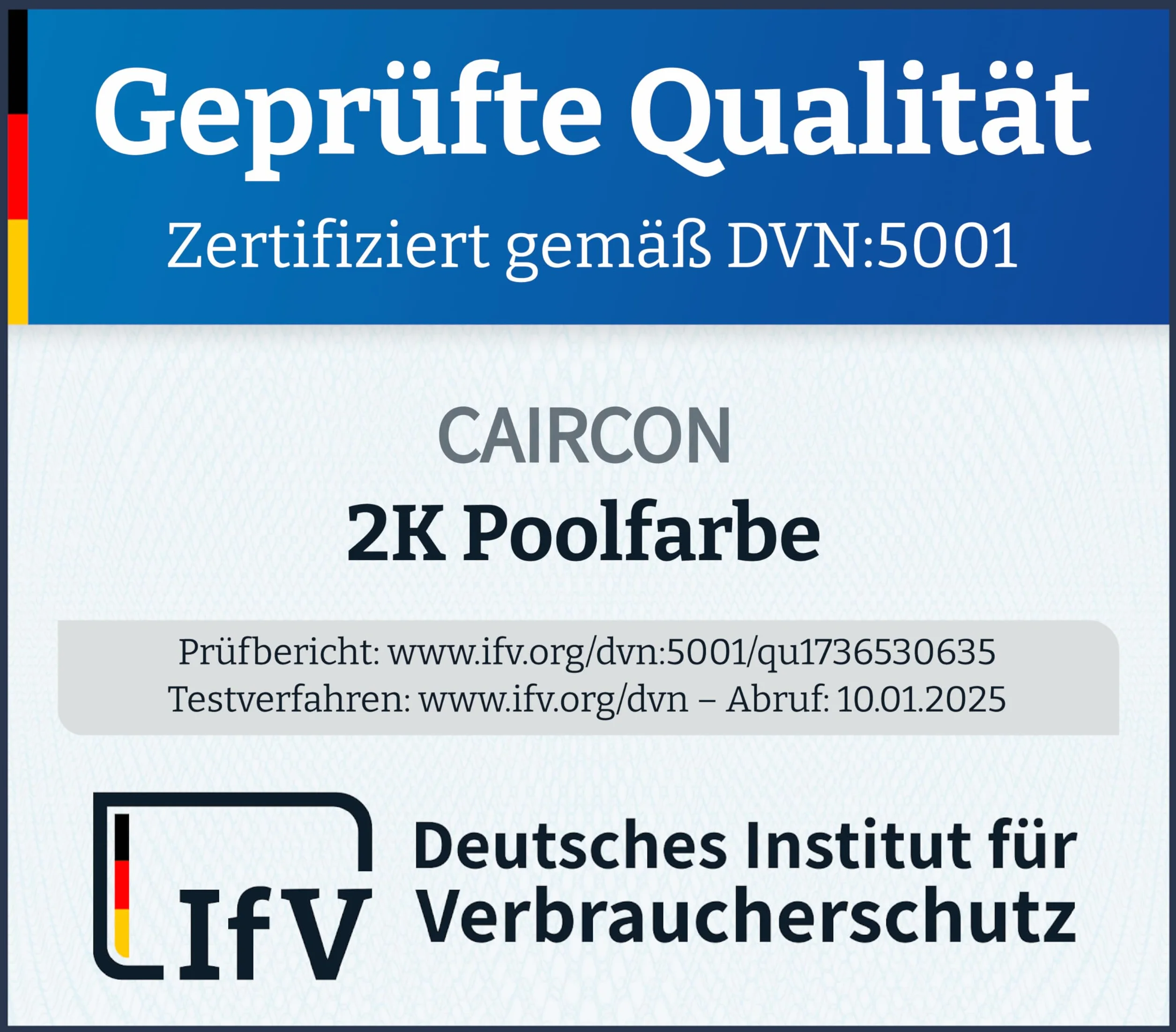 CAIRCON Peinture époxy piscine et bassin pour béton, ciment et carrelage Bleu clair 10Kg