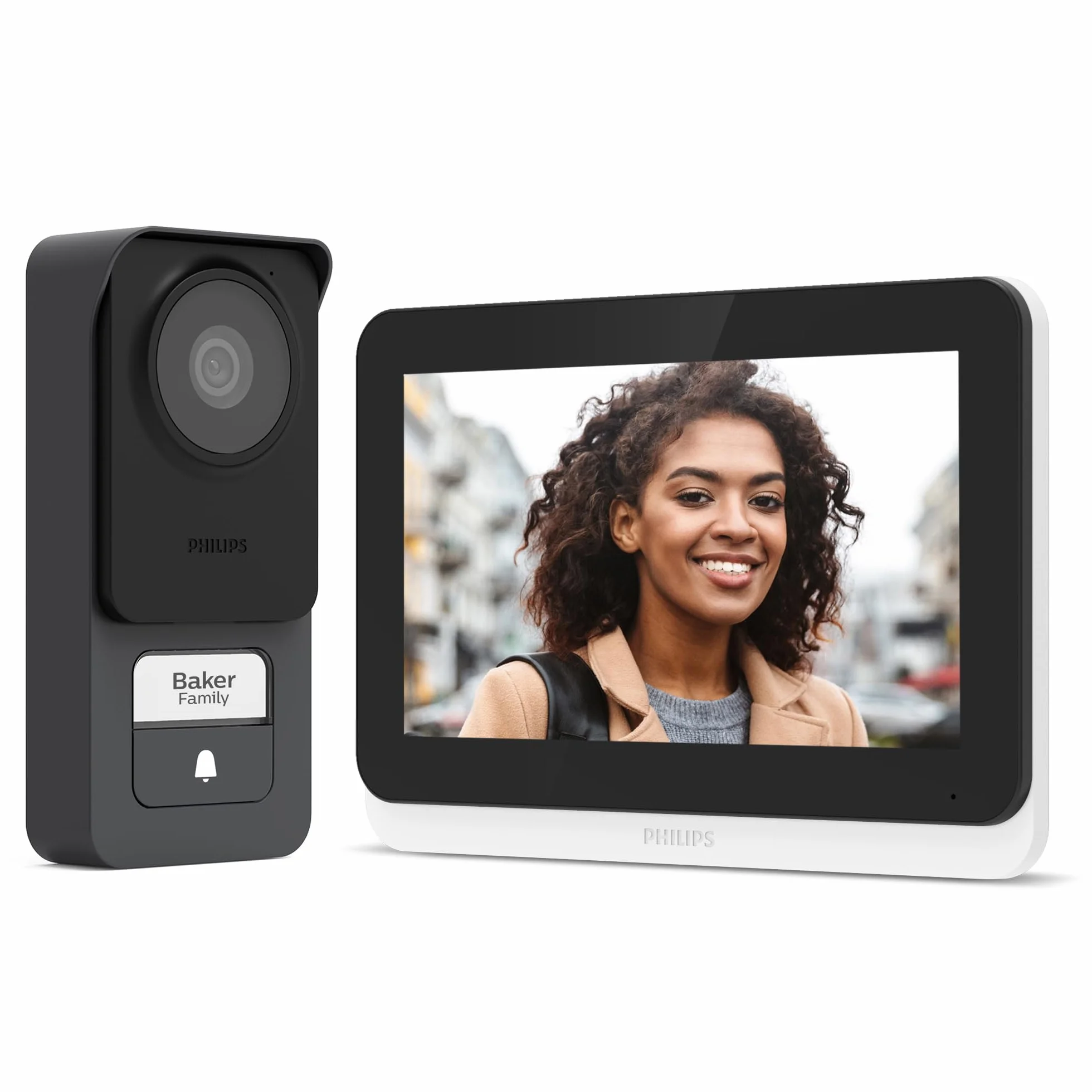 PHILIPS WelcomeEye Connect 3 Visiophone Filaire Connecté Écran Tactile 7 Pouces Résolution 3K Wi-Fi Double Bande Badges RFID Vision Nocturne Couleur Alexa Google Home