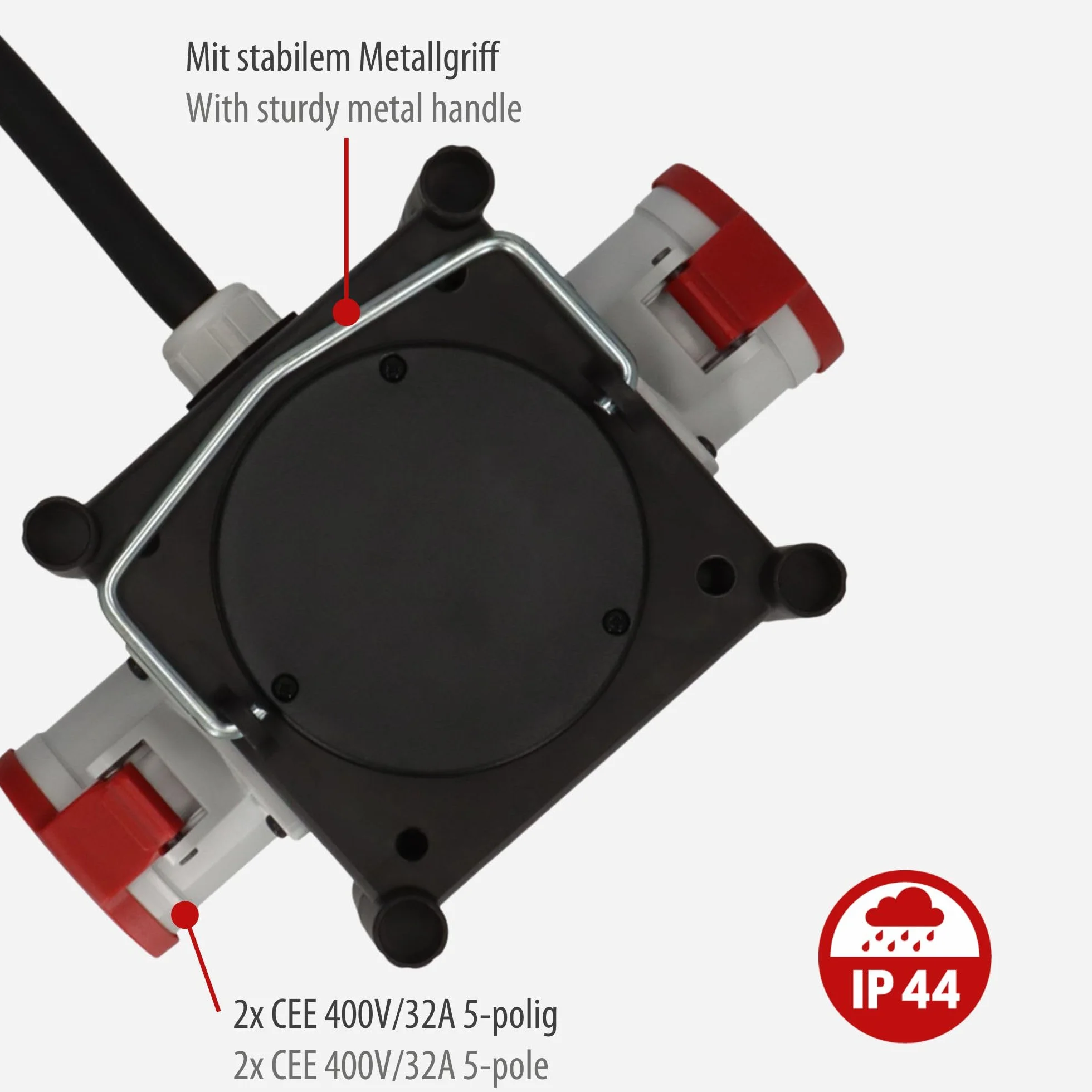 Brennenstuhl Distributeur de Courant Compact en Caoutchouc 2m CEE 400V/32A