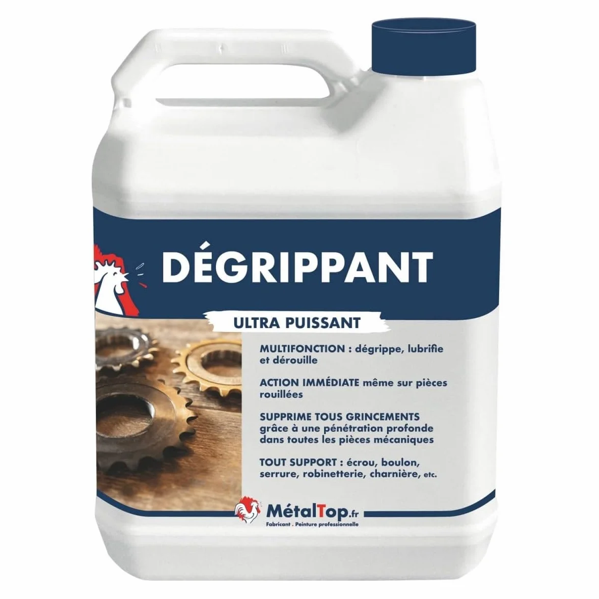 Metaltop Degrippant 5 L Lubrification dérouillage protection antirouille