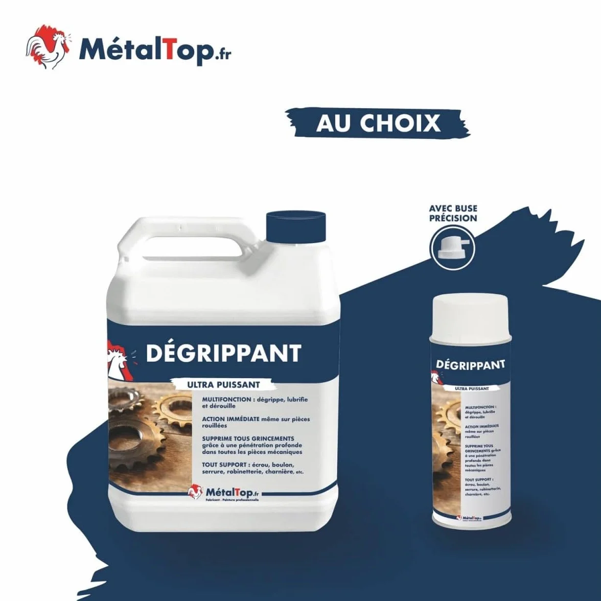 Metaltop Degrippant 5 L Lubrification dérouillage protection antirouille