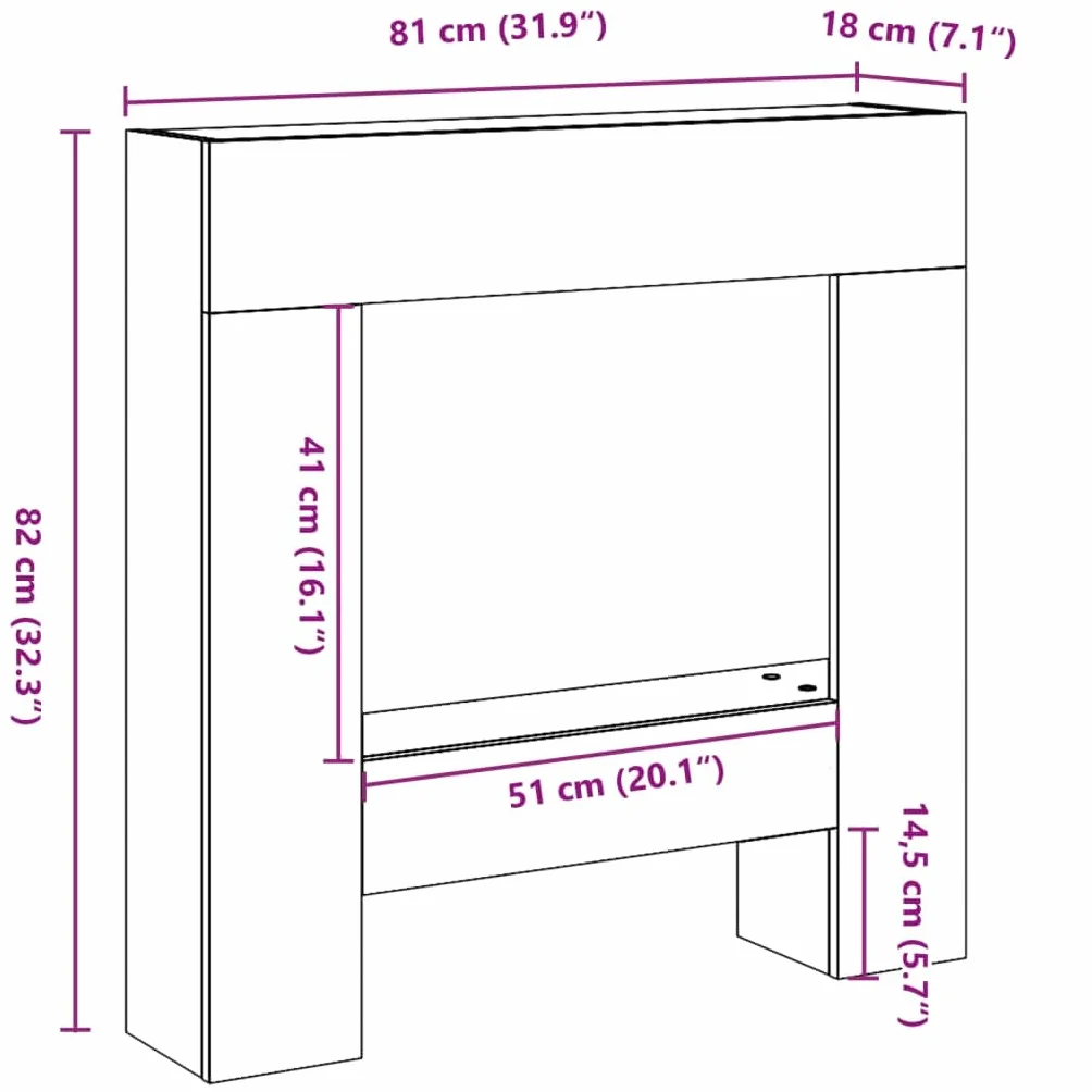 VidaXL Cadre de cheminée Blanc 81x18x82 cm Bois d'ingénierie