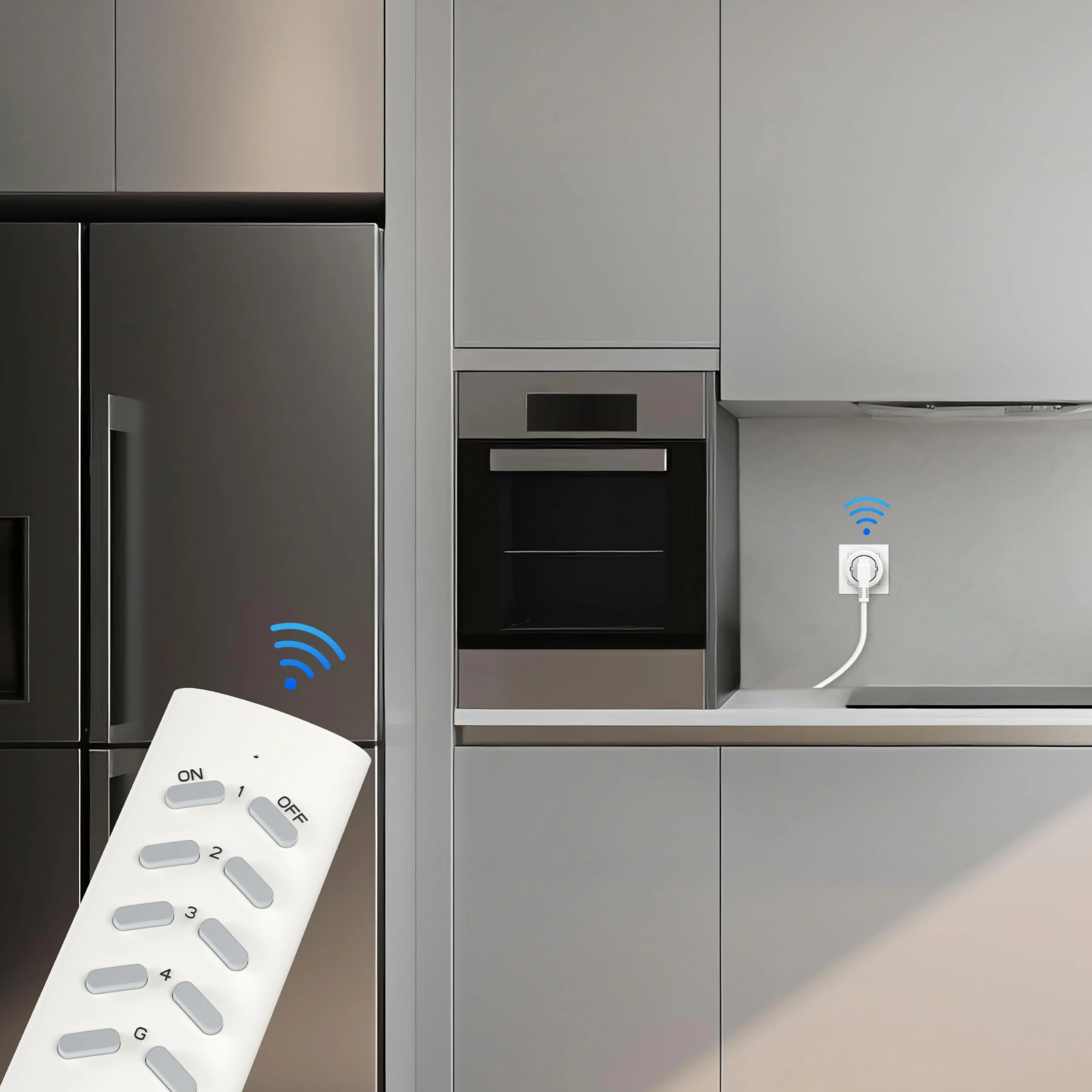 Prise Connectée sans fil 2300W 30m avec 2 Télécommandes, Certifié TÜV Süd