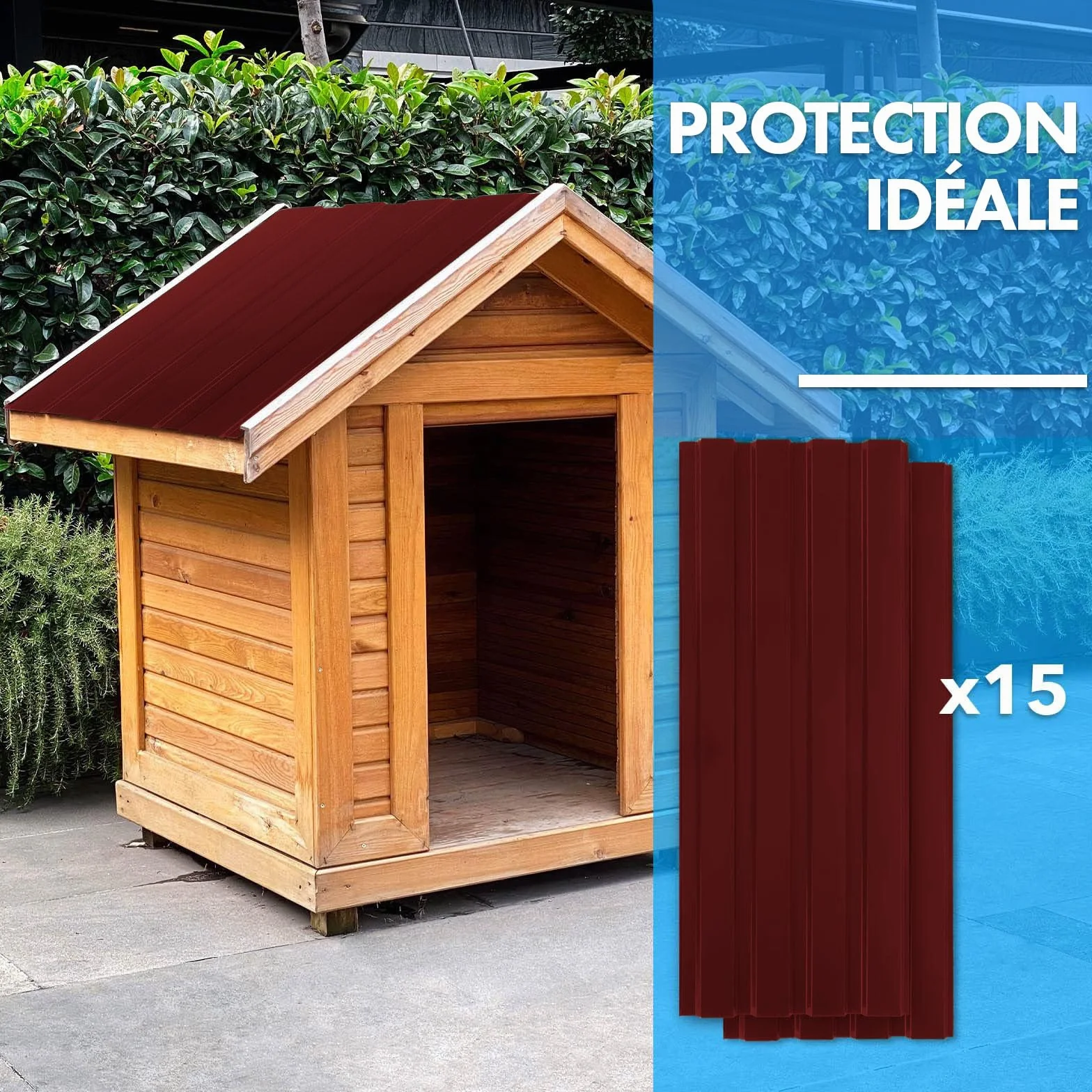 Bardage métal ondulé toiture 7,7 m² 115x45 cm 0,25 mm Rouge Bordeaux Anti-Rouille UV