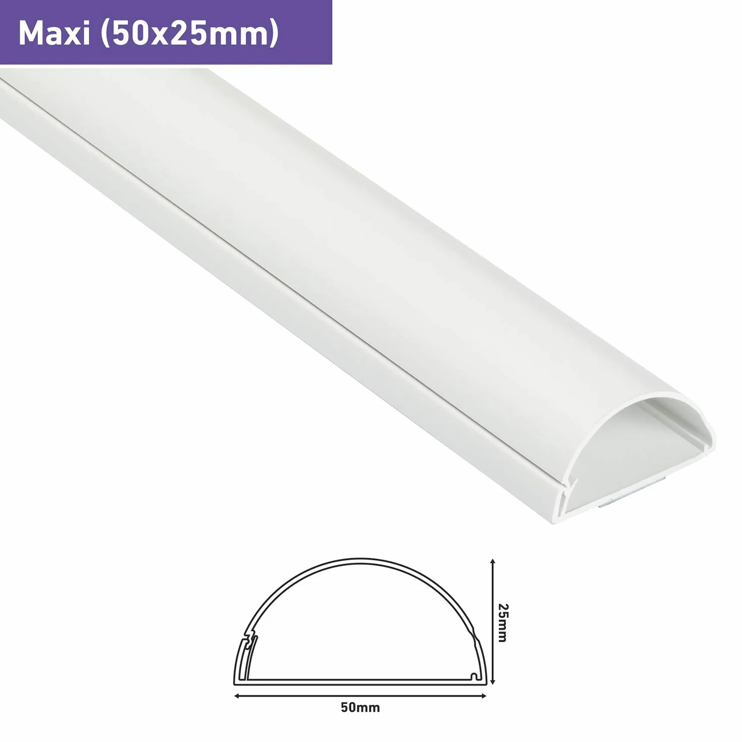 D-Line TV-Drop Trunking 1D5025W/EH 1 m 50 x 25 mm White