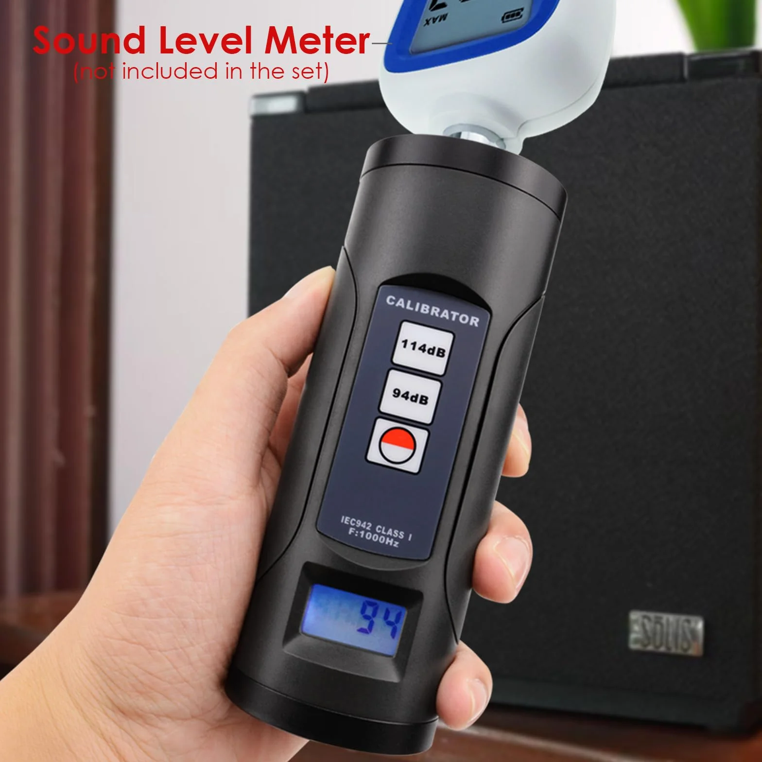 Calibrateur de Niveau Sonore 94dB 114dB pour Microphone 1/2" 1" Pouces Outil d'Étalonnage Professionnel Décibel