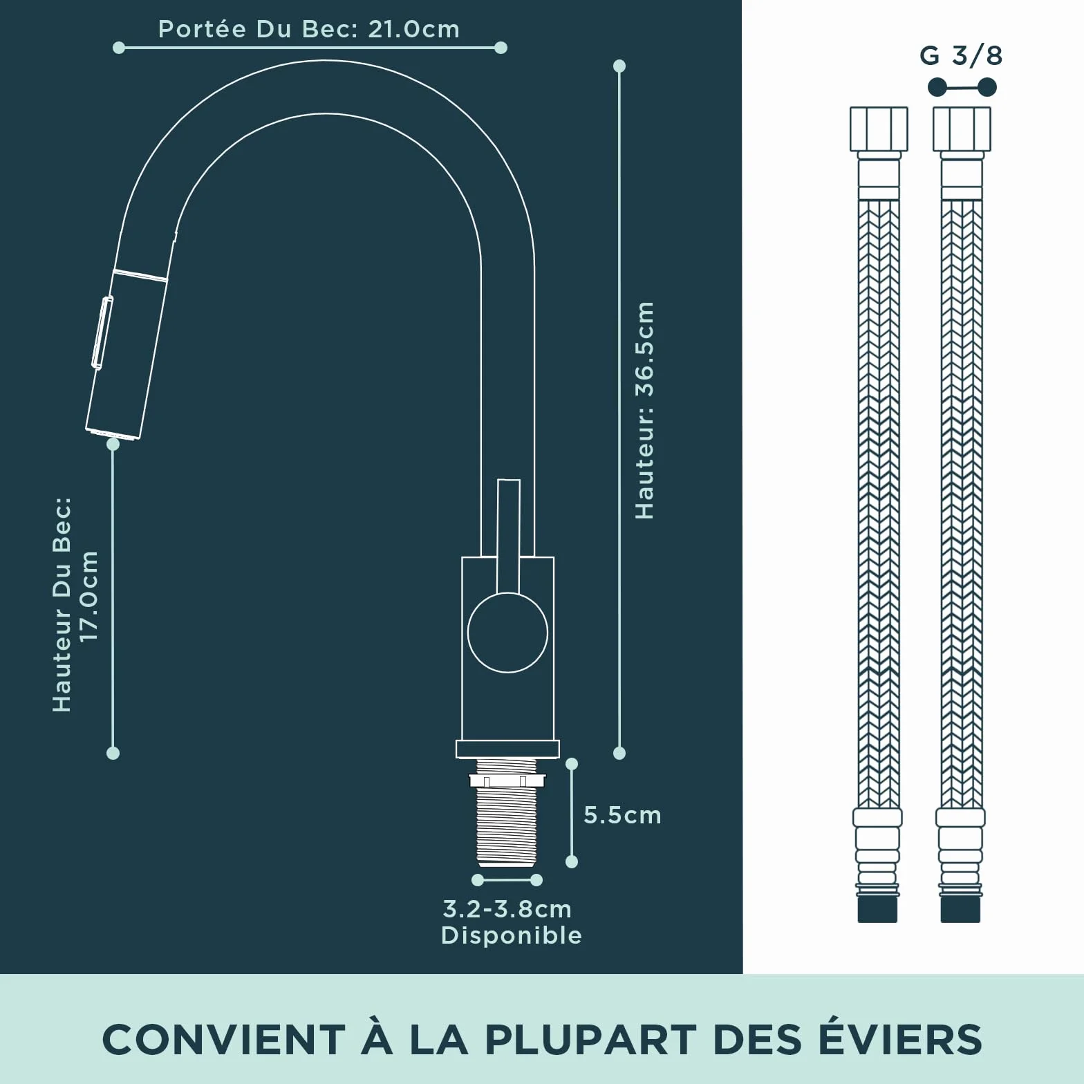 FORIOUS Robinet Cuisine Mitigeur Douchette Pivotant 360° Évier Arc Élevé Pulvérisateur Escamotable 2 Modes Or Brossé