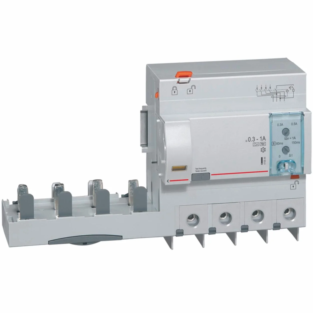 Bloc différentiel adaptable DX3 4P 400V 125A typeF réglable