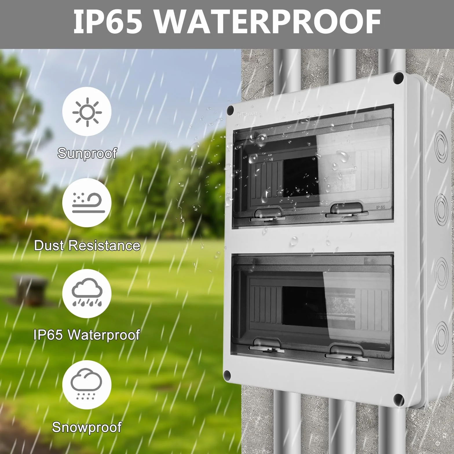 Boîtier électrique étanche IP65 24 modules 2 rangées extérieur