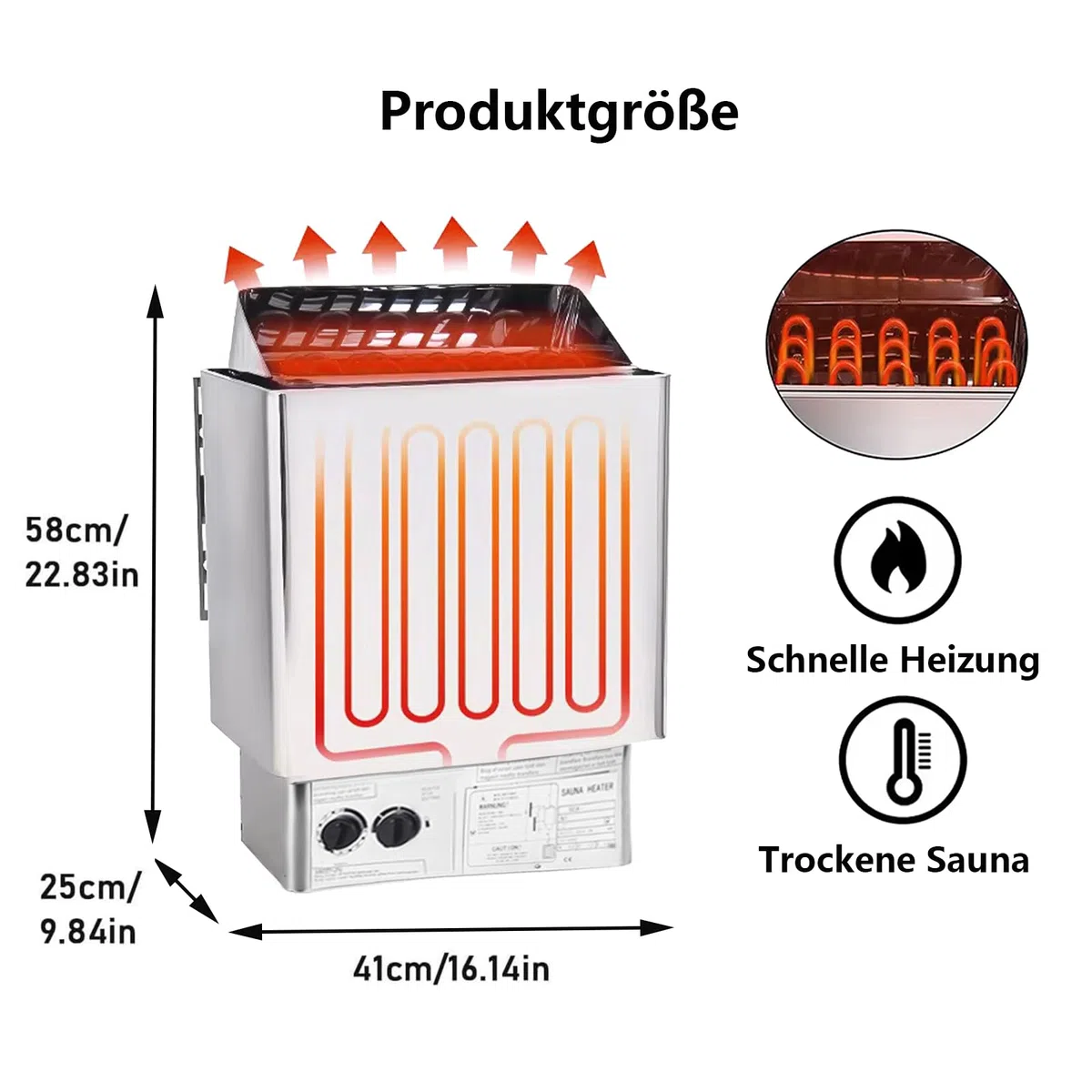 Chauffage électrique pour sauna 3,0 kW 220 V 3 m³